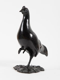 Poule Cayenne, by François Pompon, 1900's, sculpture, animal, bronze, chicken