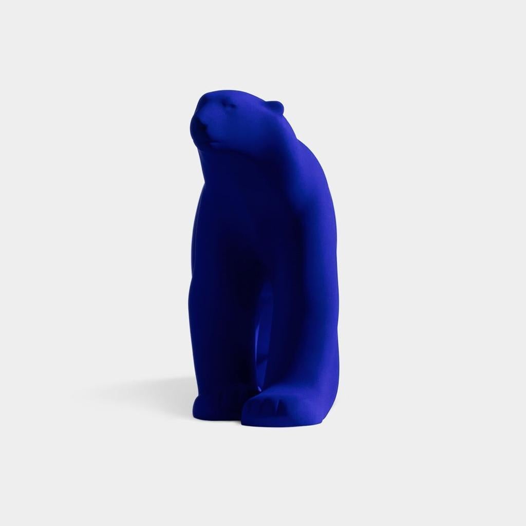 Worldwide Limited Edition Yves Klein, Ours Pompon in resin with IKB pigments   - Purple Abstract Sculpture by François Pompon