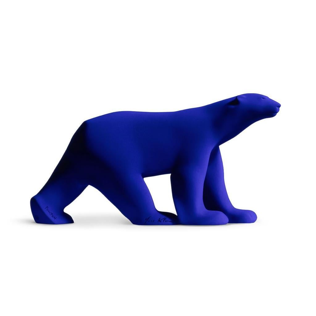 François Pompon Abstract Sculpture - Worldwide Limited Edition Yves Klein, Ours Pompon in resin with IKB pigments  