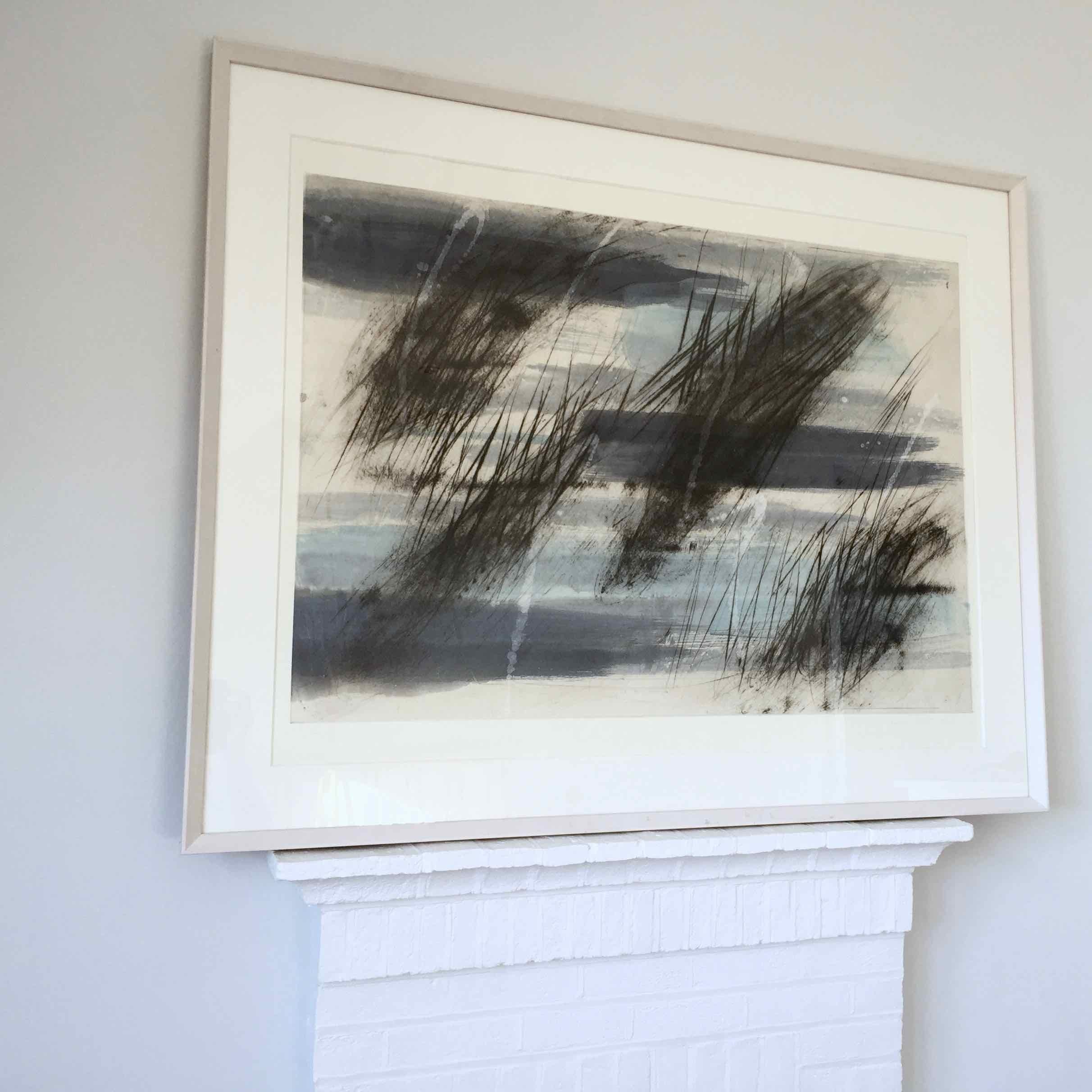 Friche/Fallow Land: Edition (1/9) Engraving with Hand Painting by Francois Pont - Gray Abstract Print by François Pont