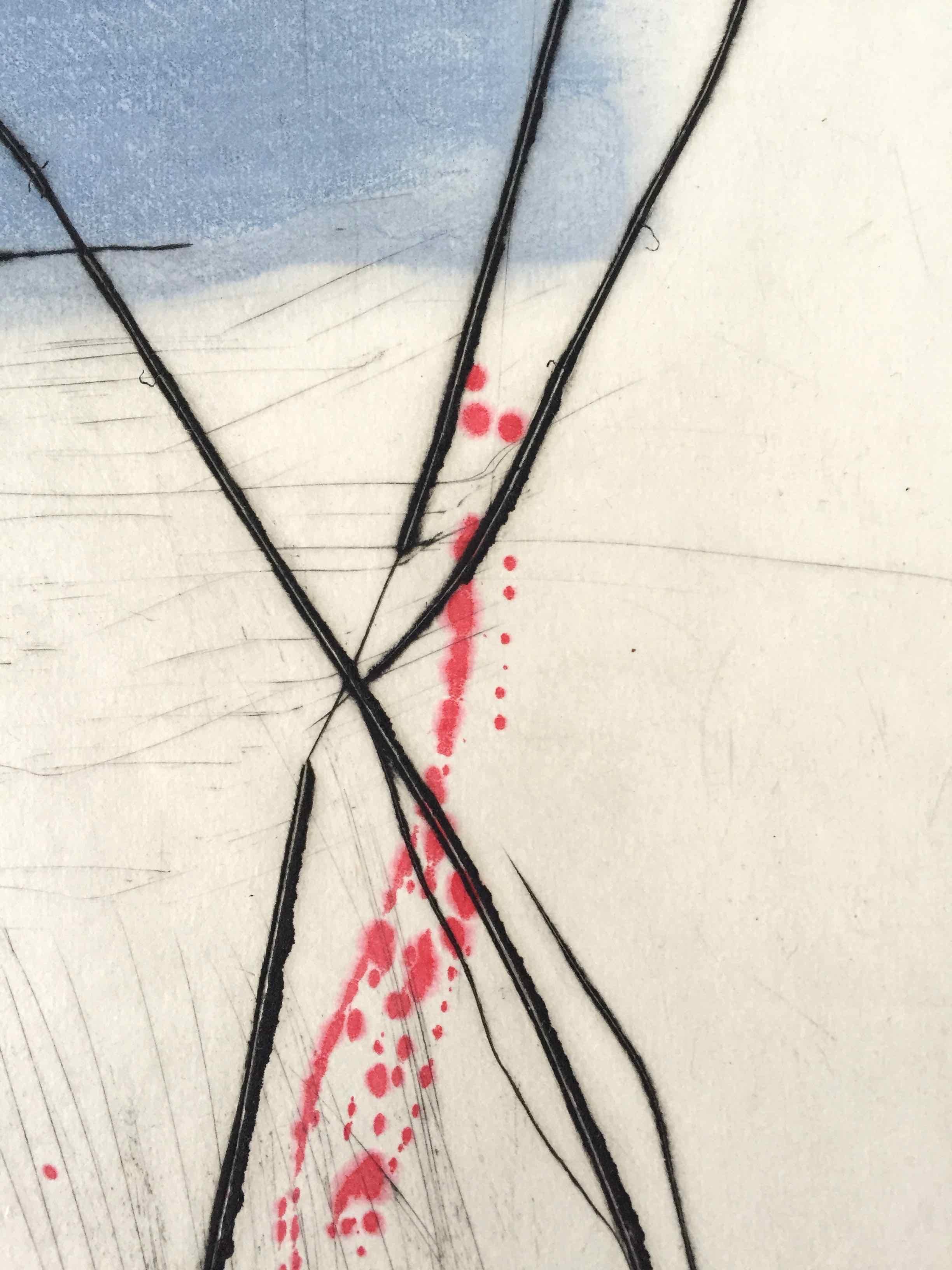 Germination 6: Editioned Engraving with Unique Hand Painting by François Pont For Sale 3