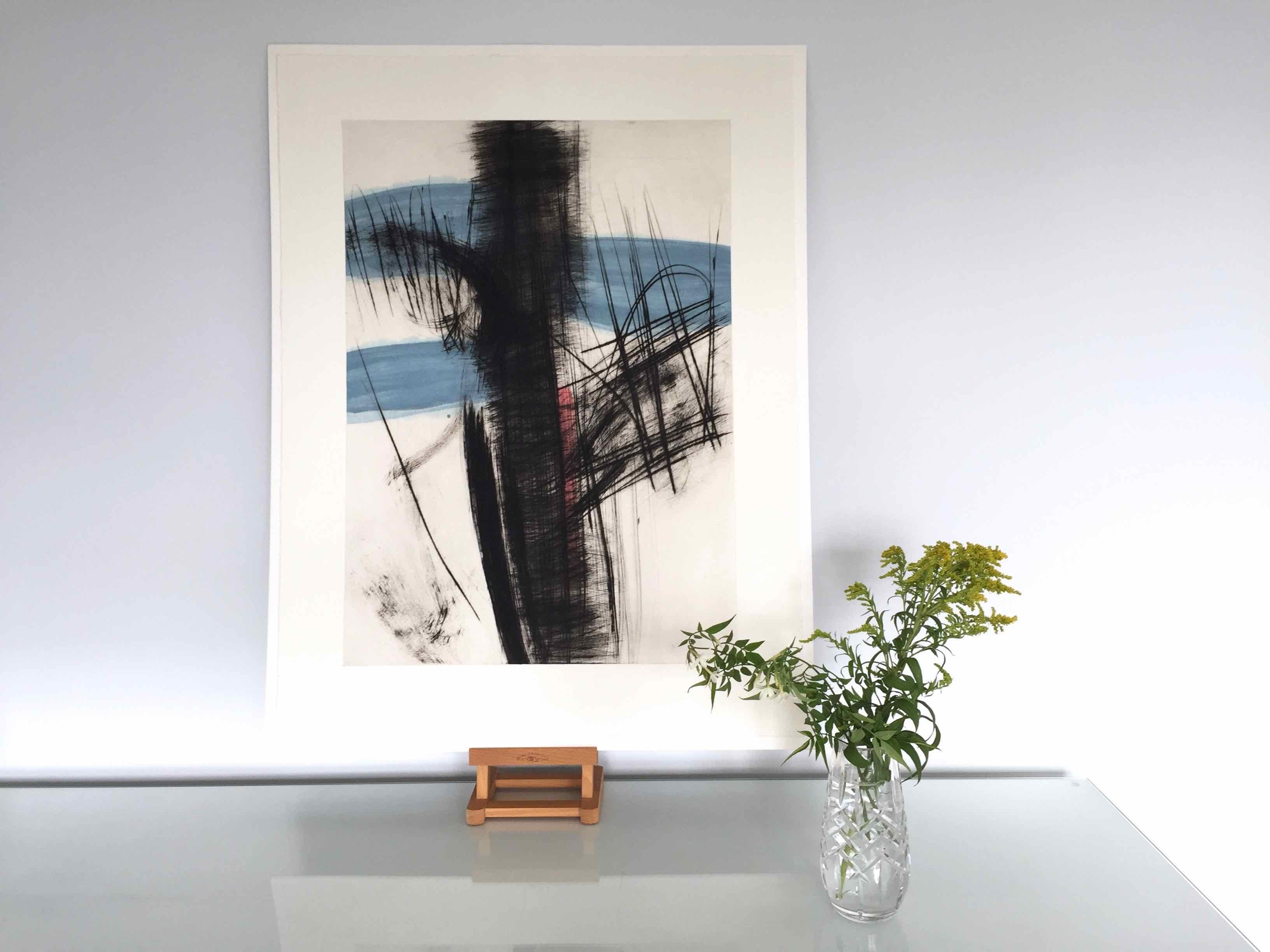 Souche: Limited Edition Engraving with Unique Hand Painting - Abstract Expressionist Print by François Pont
