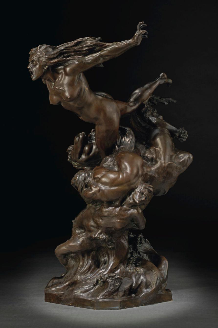 20ième siècle Sculpture en bronze La Tempte et les Nus de Francois-Raoul Larche en vente