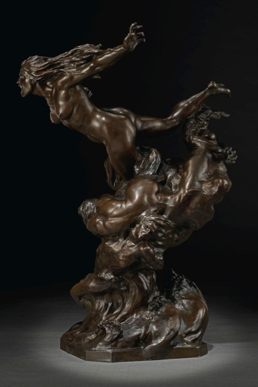 Francois-Raoul Larche Bronze Sculpture La Tempête et les Nuées For Sale 2