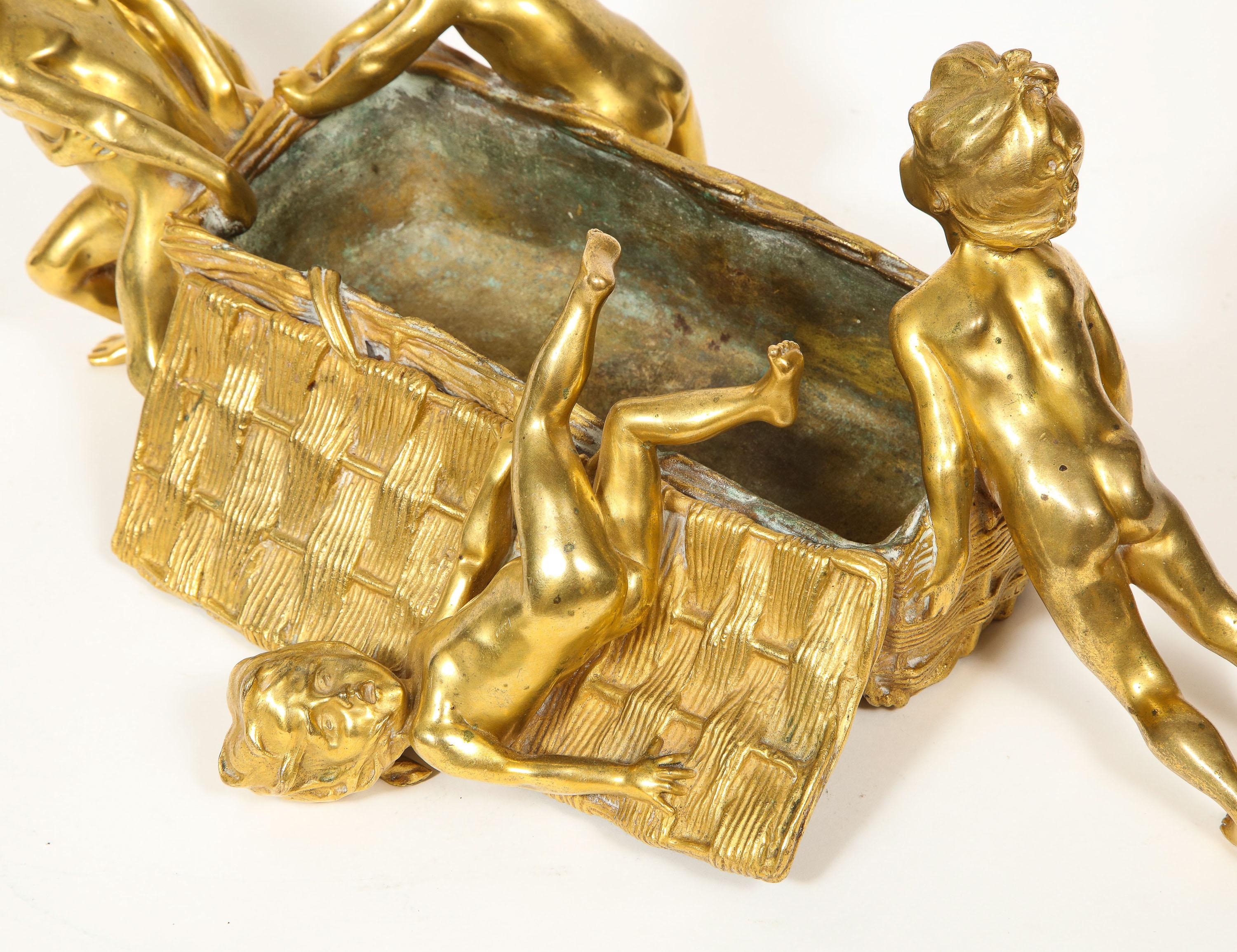 Francois-Raoul Larche a French Gilt Bronze Table Centerpiece 5