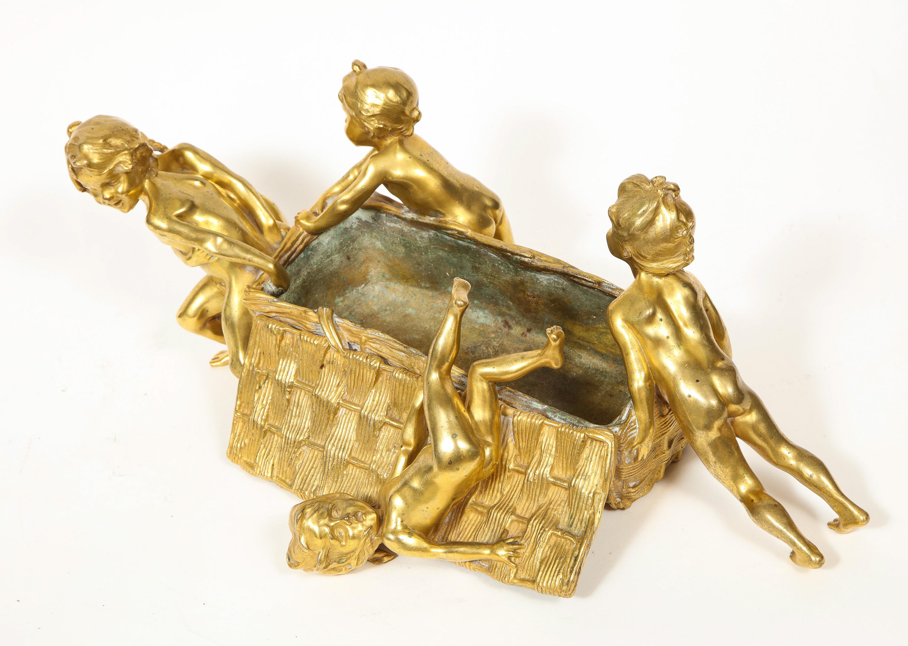 Francois-Raoul Larche a French Gilt Bronze Table Centerpiece 6