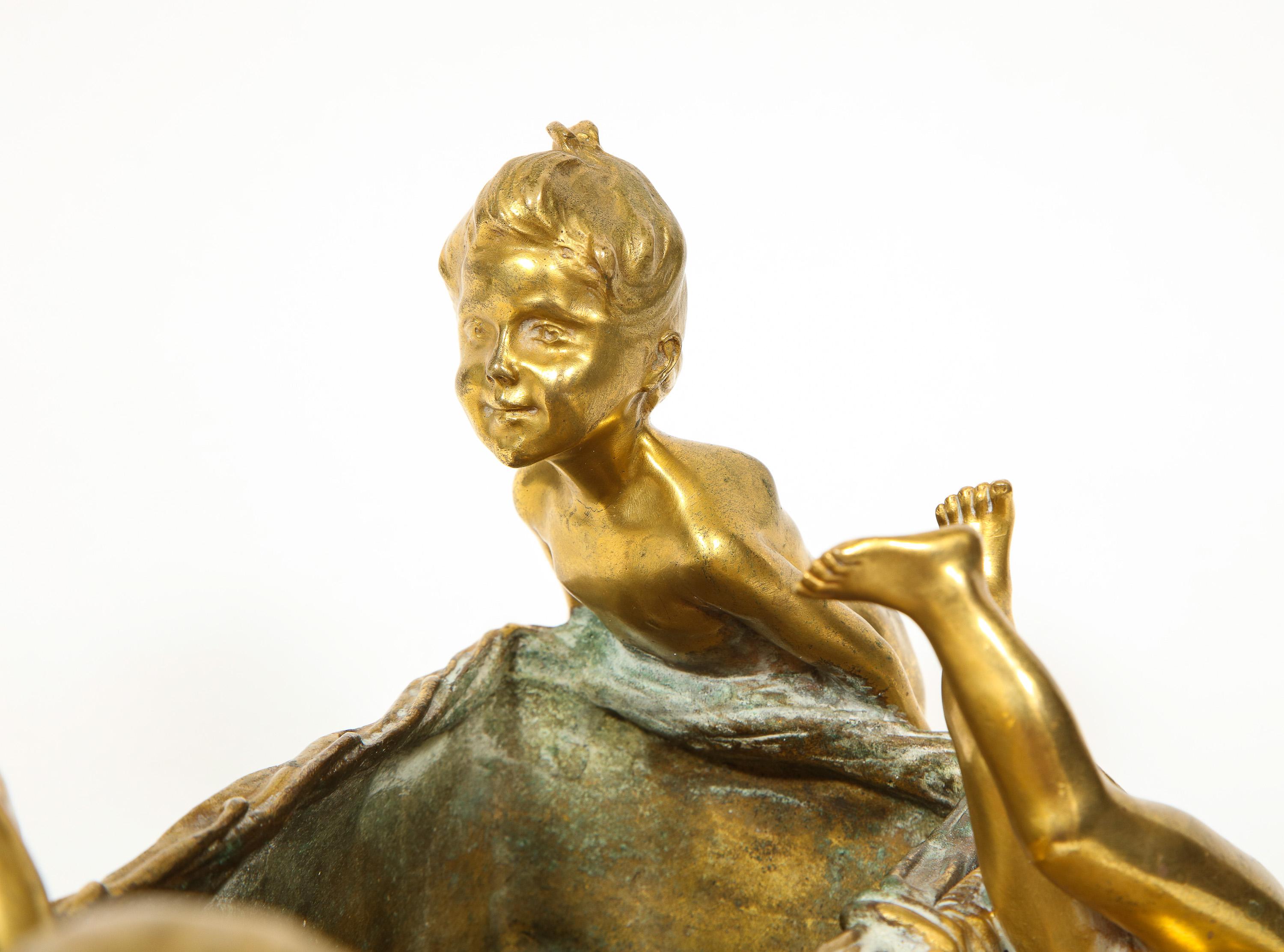 Francois-Raoul Larche a French Gilt Bronze Table Centerpiece 1