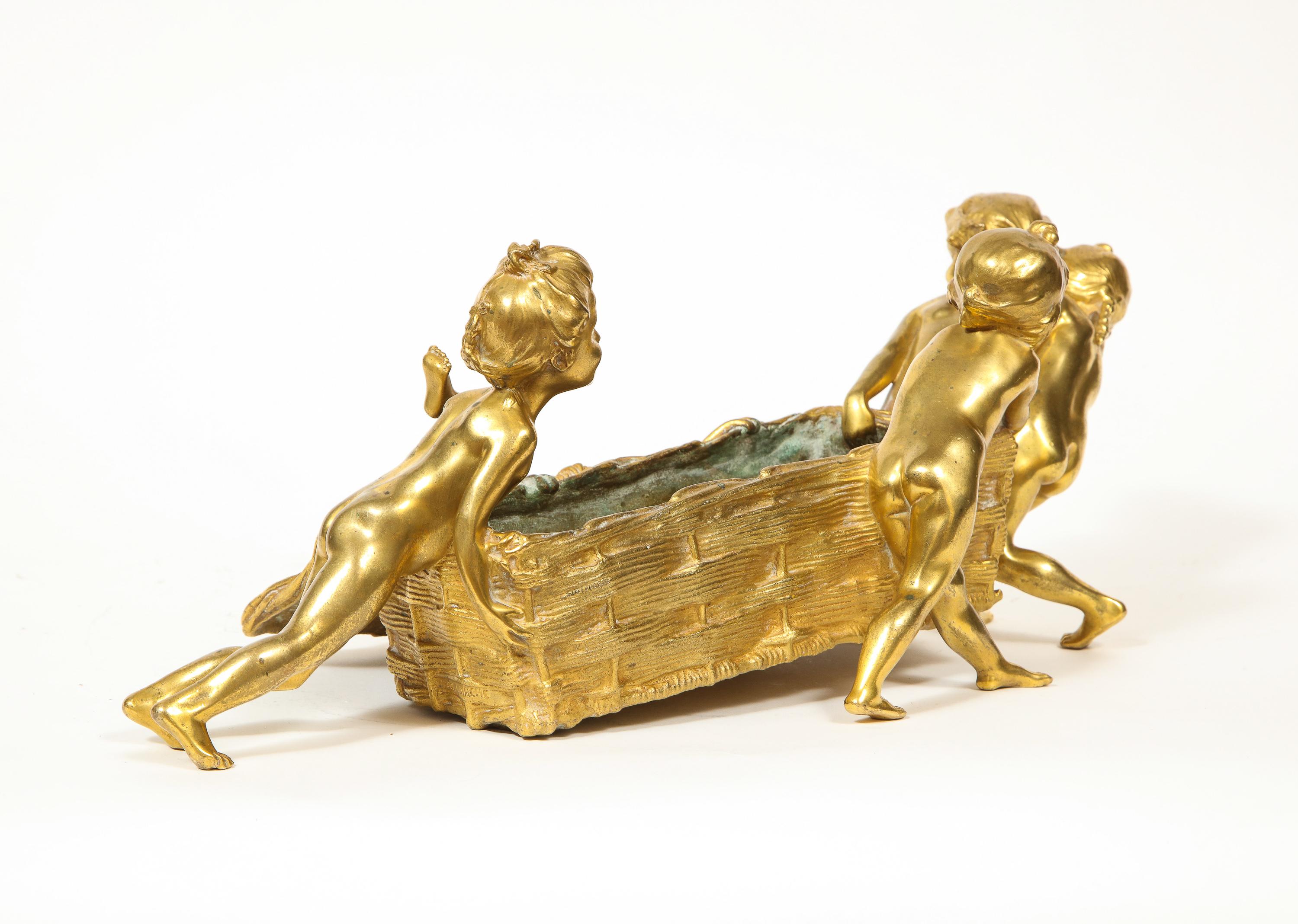 Francois-Raoul Larche a French Gilt Bronze Table Centerpiece 4