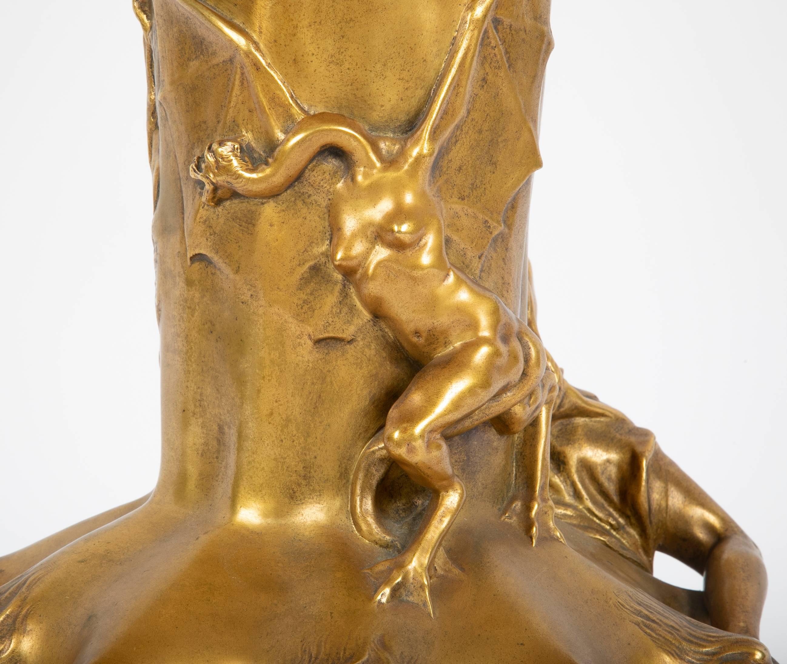 Francois-Raoul Larche Gilt Bronze Vase/Lamp with Siot-Paris Foundry Stamp 1