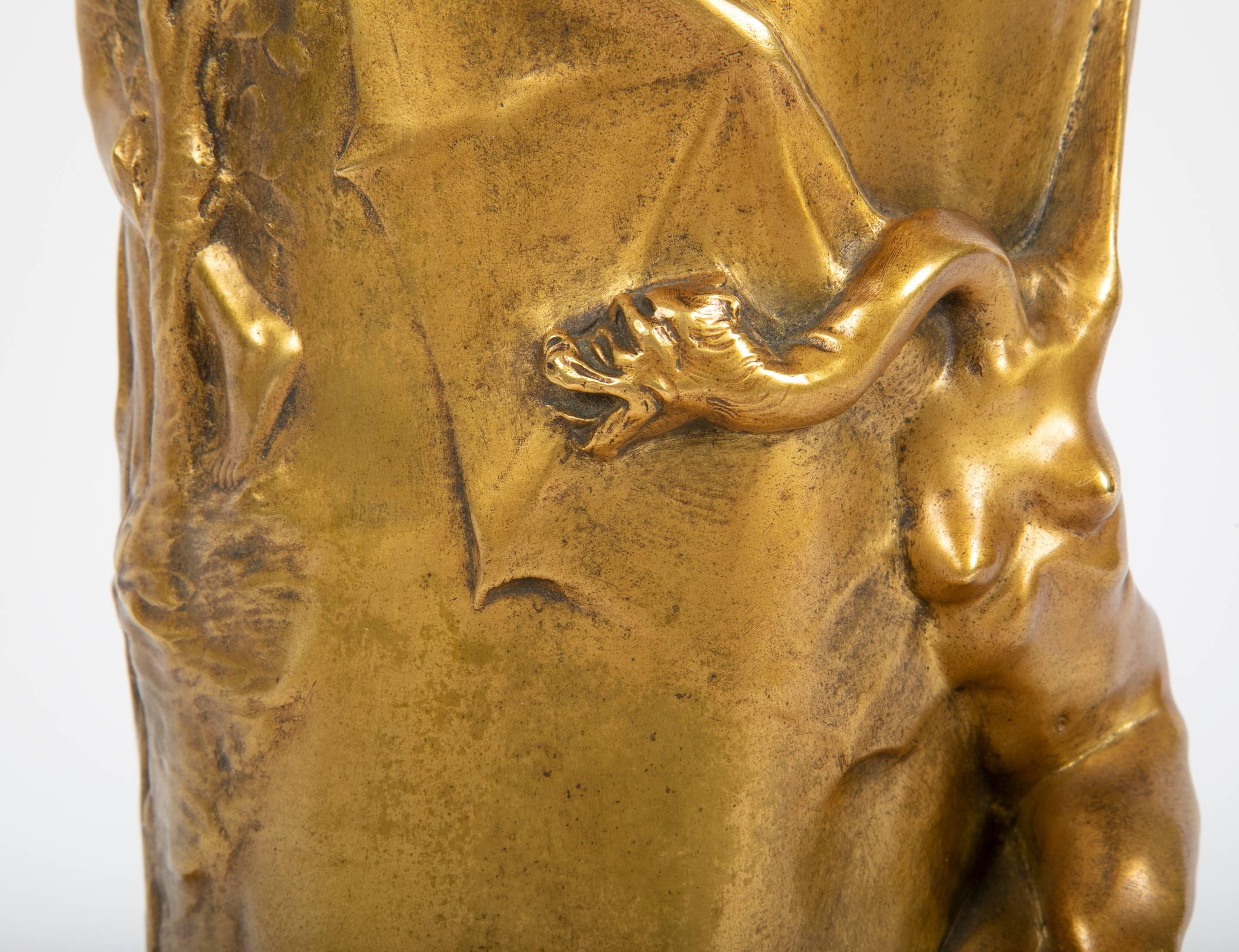 Francois-Raoul Larche Gilt Bronze Vase/Lamp with Siot-Paris Foundry Stamp 3