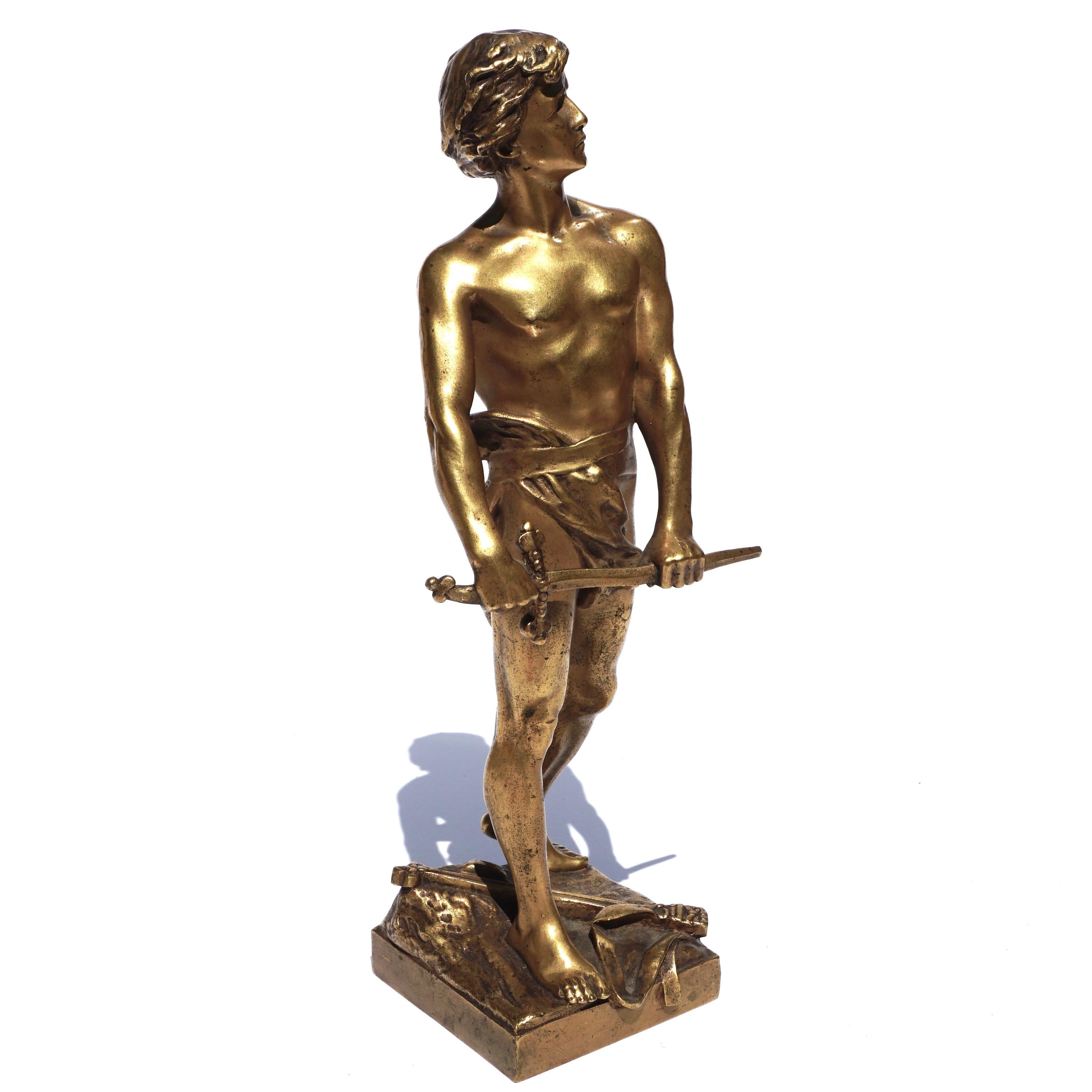 Art Nouveau Francois Raoul Larche “Vingt Ans” Gilt Bronze