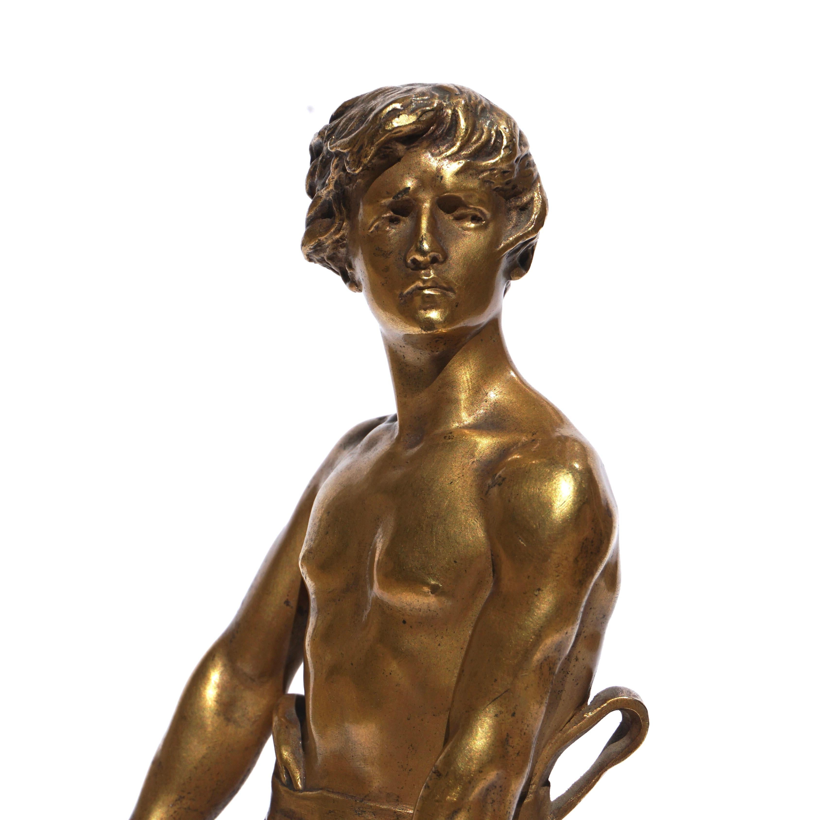 French Francois Raoul Larche “Vingt Ans” Gilt Bronze