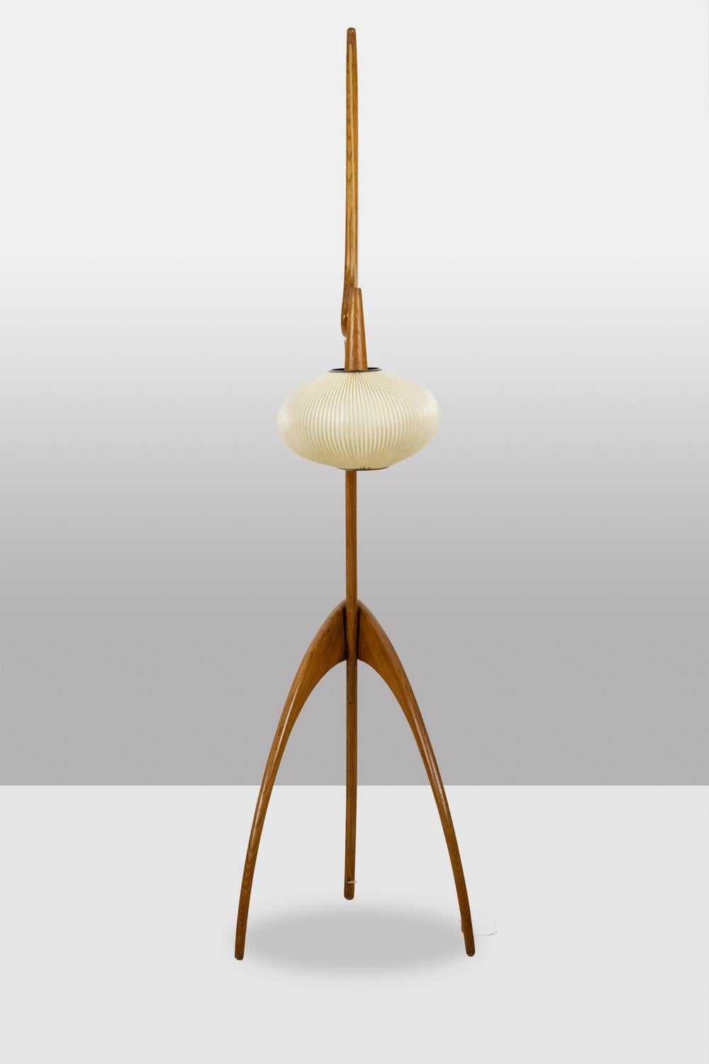 François Rispal Floor lamp, “Praying Mantis” model. 1950s-60s For Sale 1