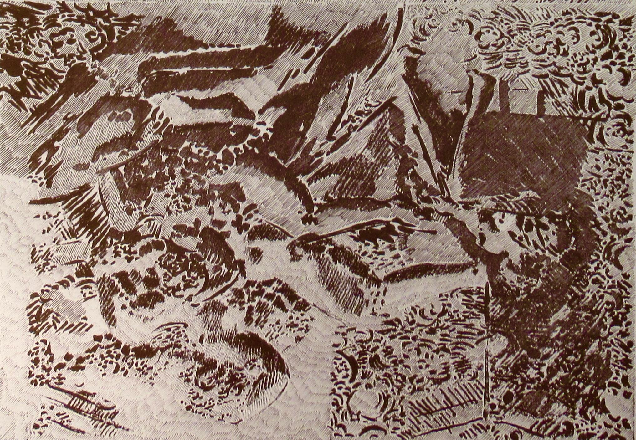 Figure Miroir - Abstract Expressionist Print by Francois Rouan