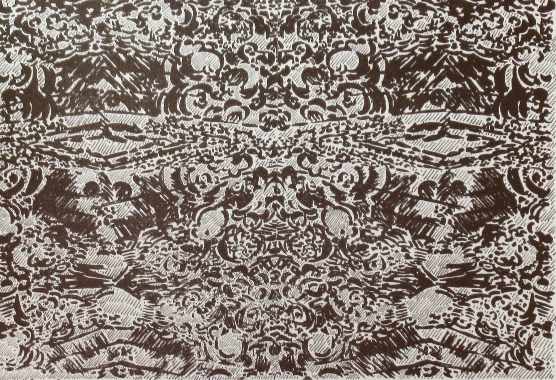 Marbre - Gray Abstract Print by Francois Rouan