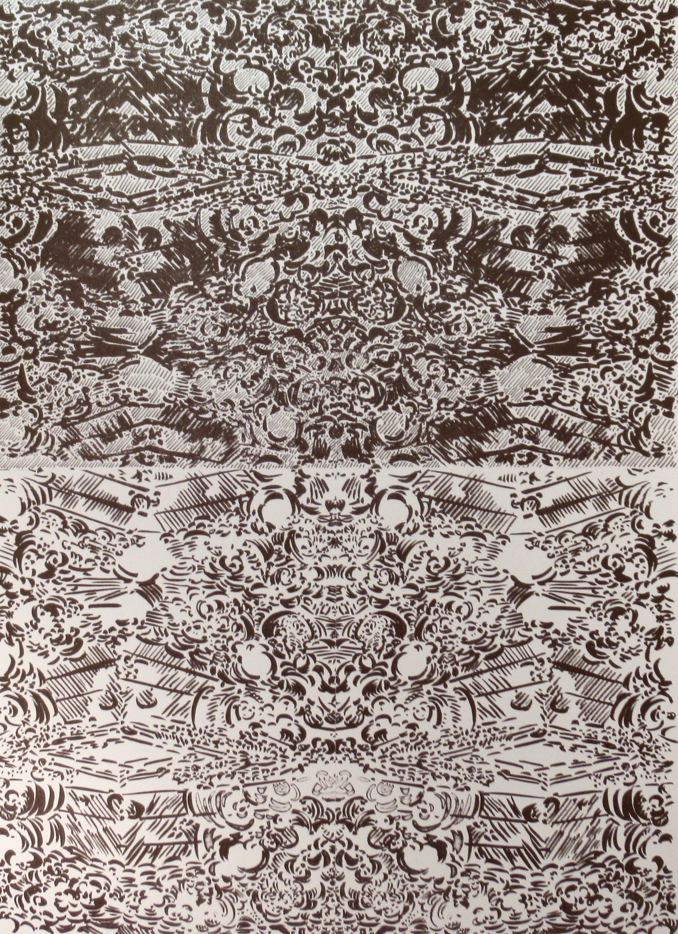 Francois Rouan Abstract Print - Marbre