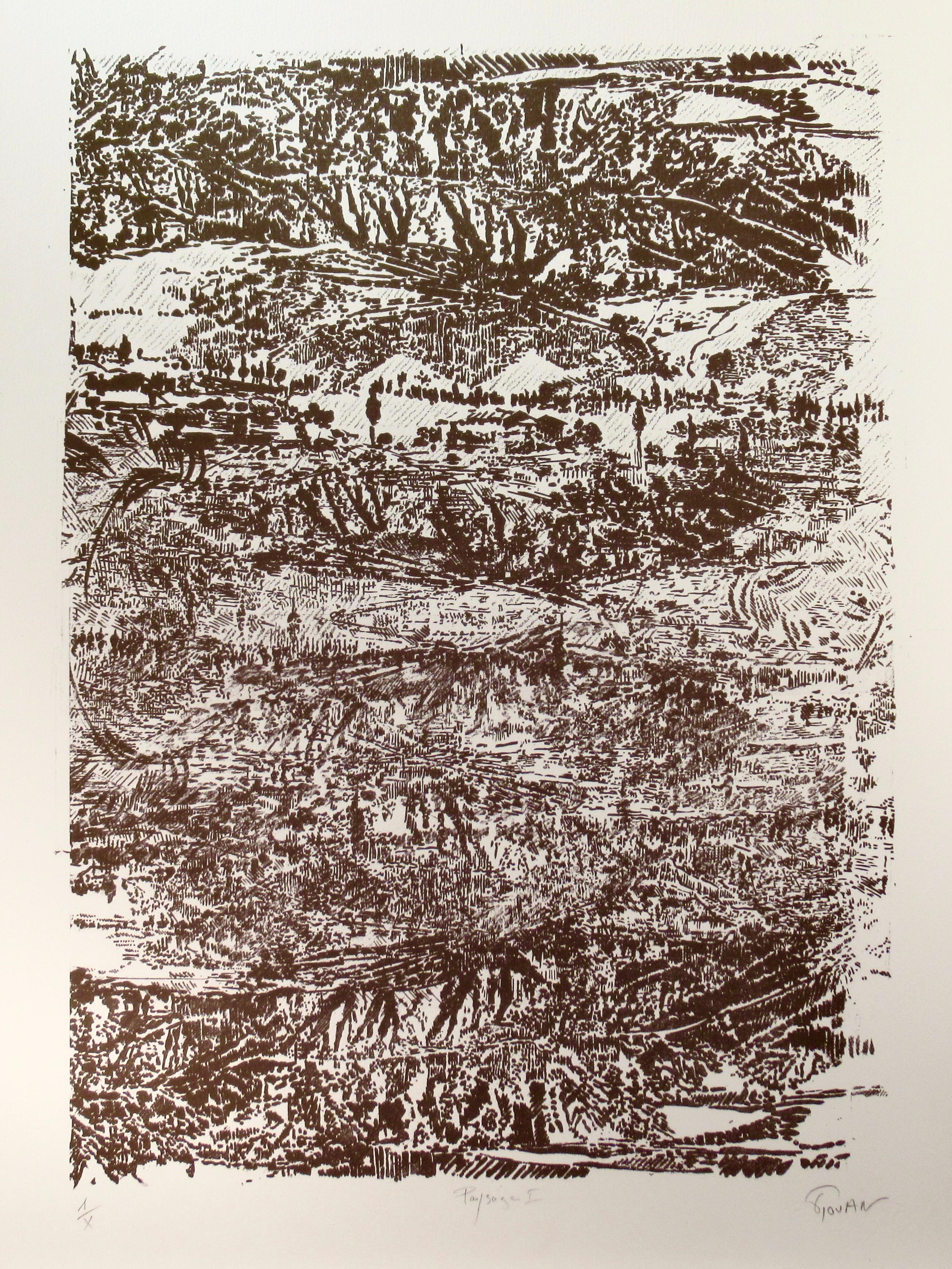 Paysage - Print by Francois Rouan