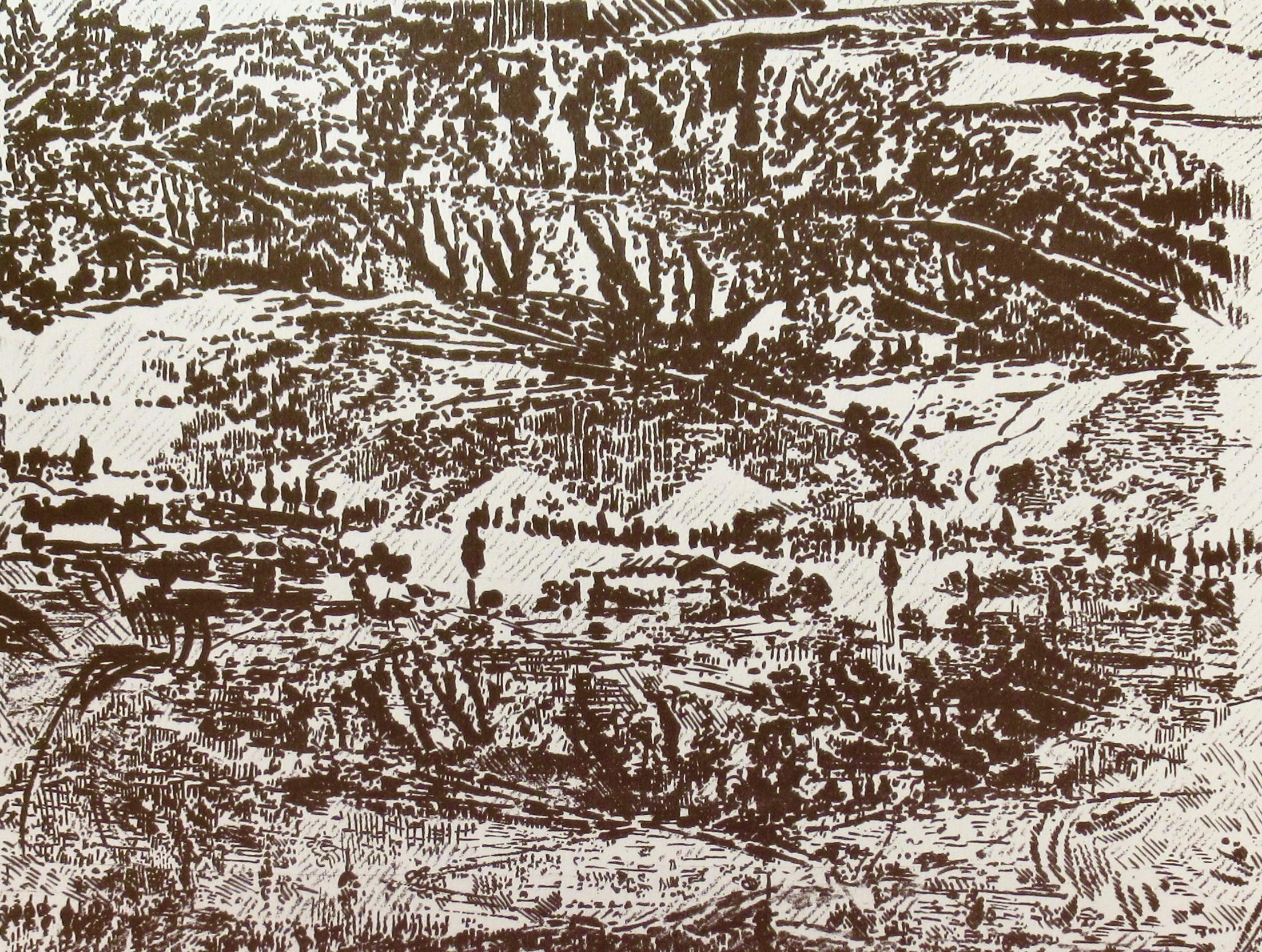 Paysage - Abstract Expressionist Print by Francois Rouan