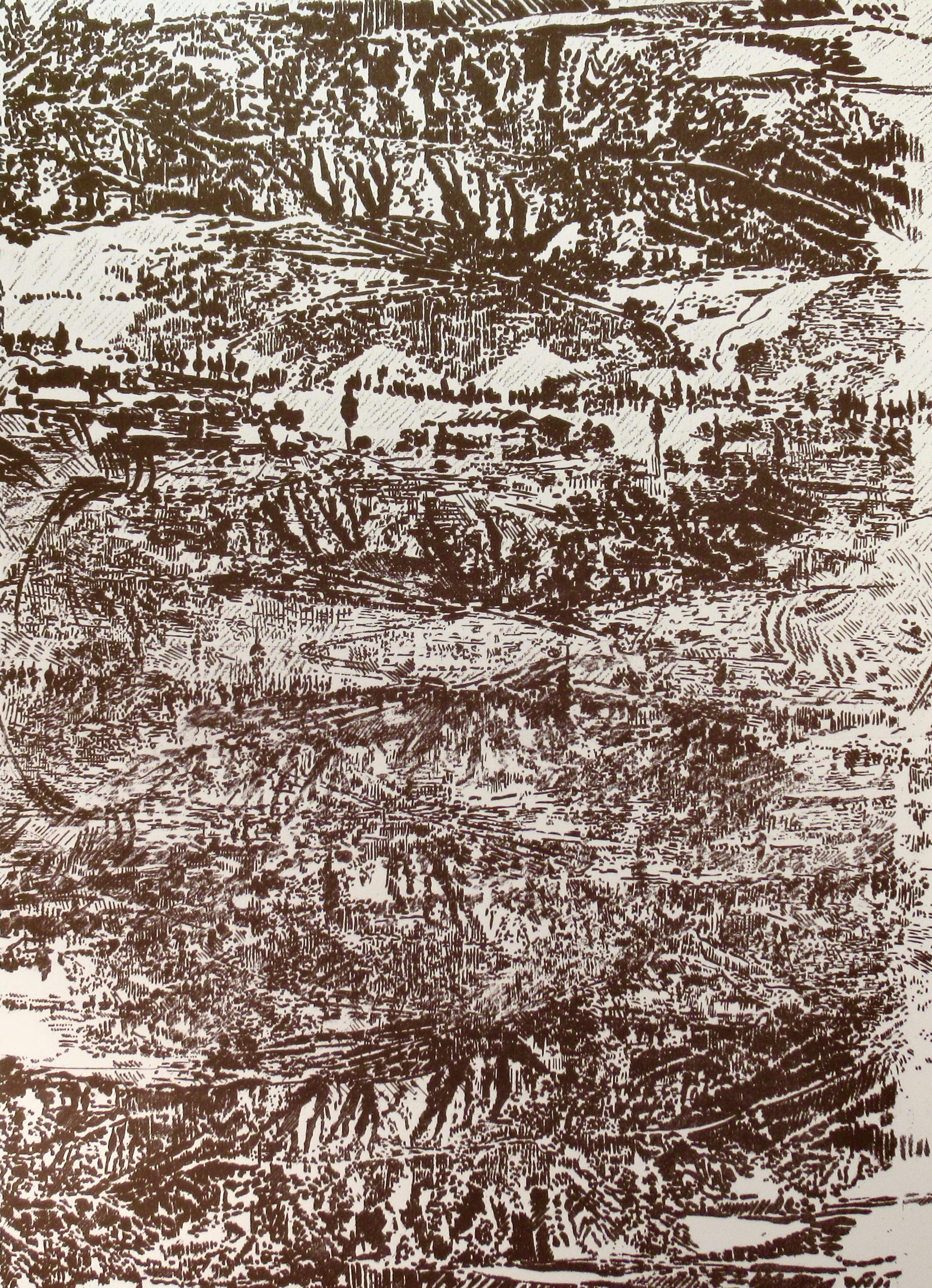 Francois Rouan Abstract Print - Paysage