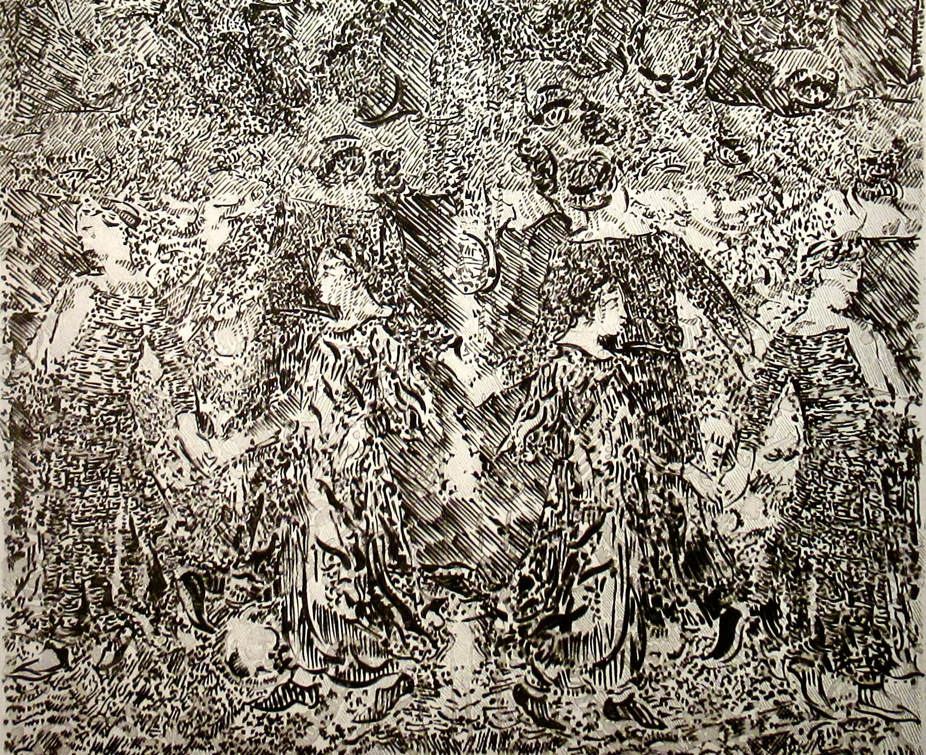Sans Titre - Abstract Expressionist Print by Francois Rouan