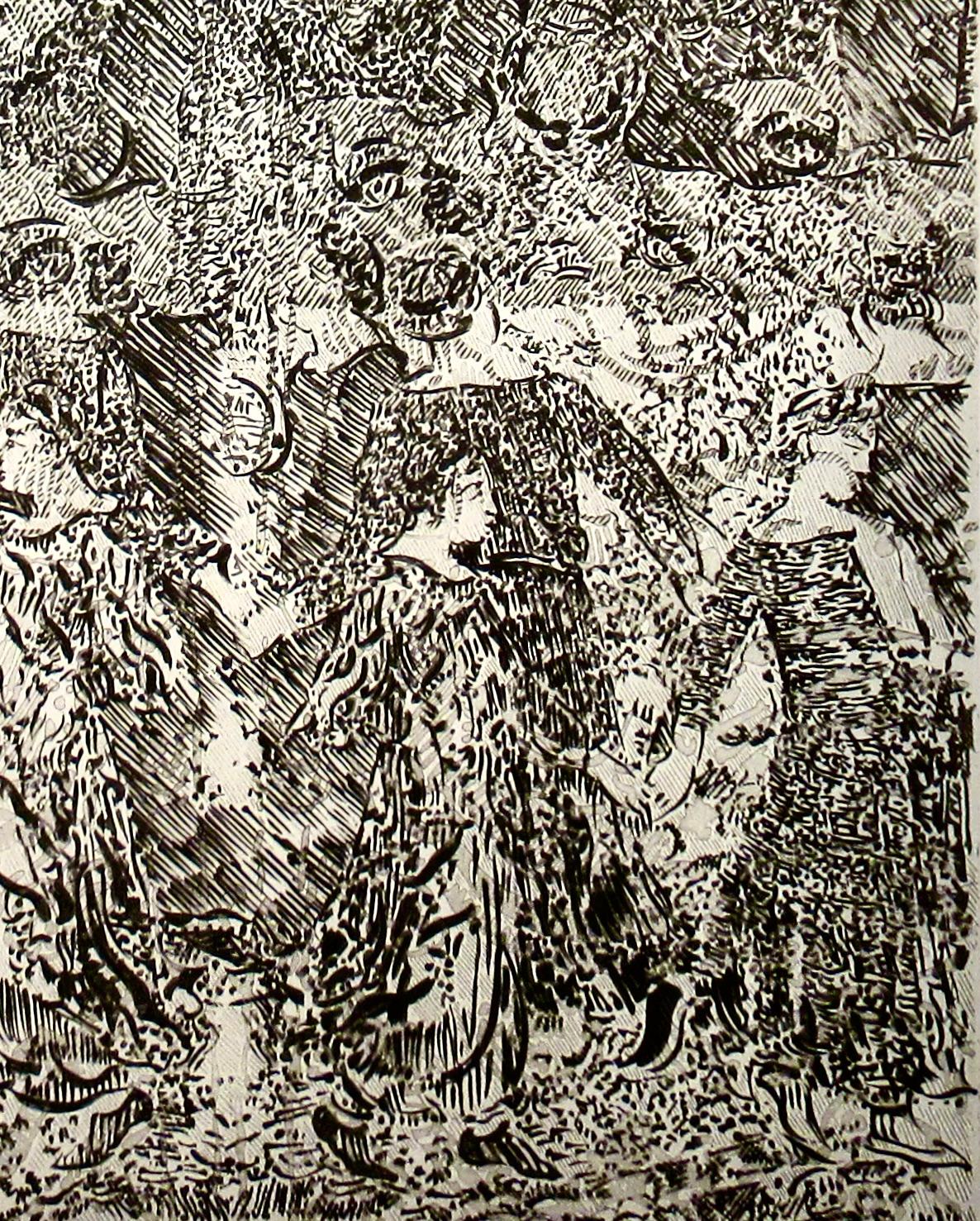 Sans Titre - Gray Abstract Print by Francois Rouan