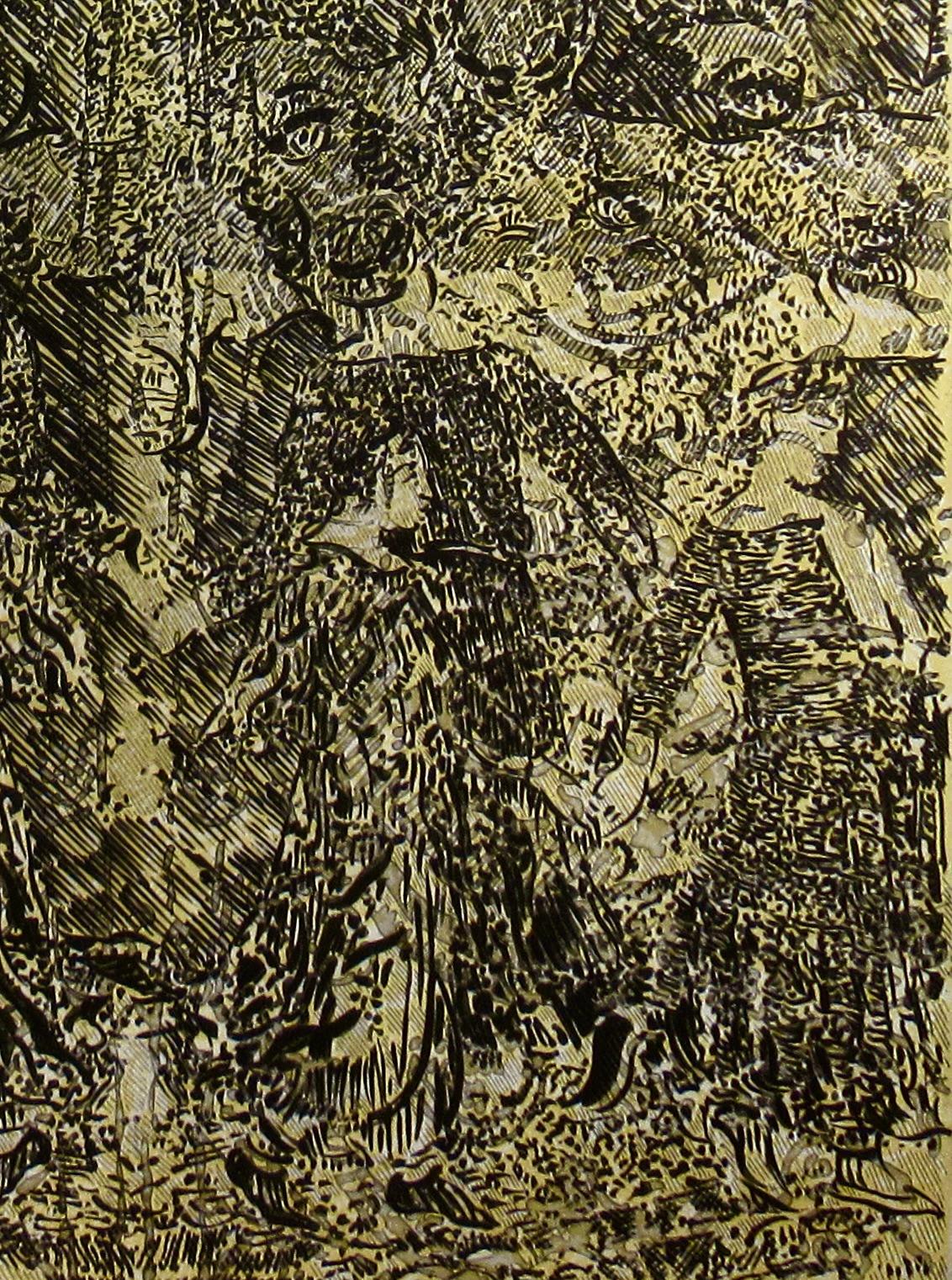 Sans Titre II - Black Abstract Print by Francois Rouan