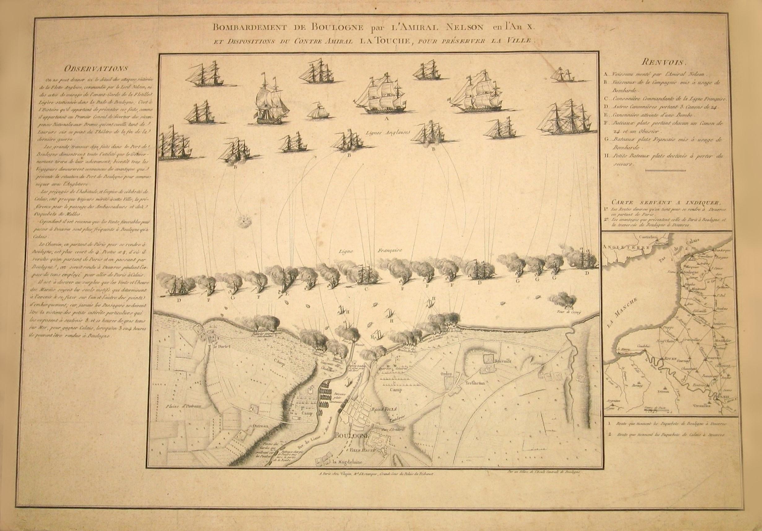„Batterie de Cote Engagee“ – Eine Marineschlacht mit Admiral Nelson. Öl auf Leinwand im Angebot 2