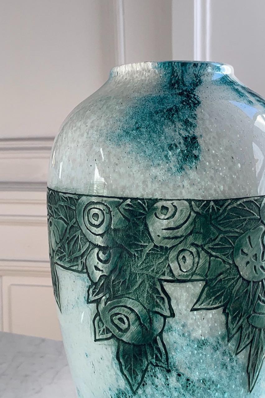Francois Theodore Legras Ovale Vase 1930er Jahre Frankreich (Französisch) im Angebot
