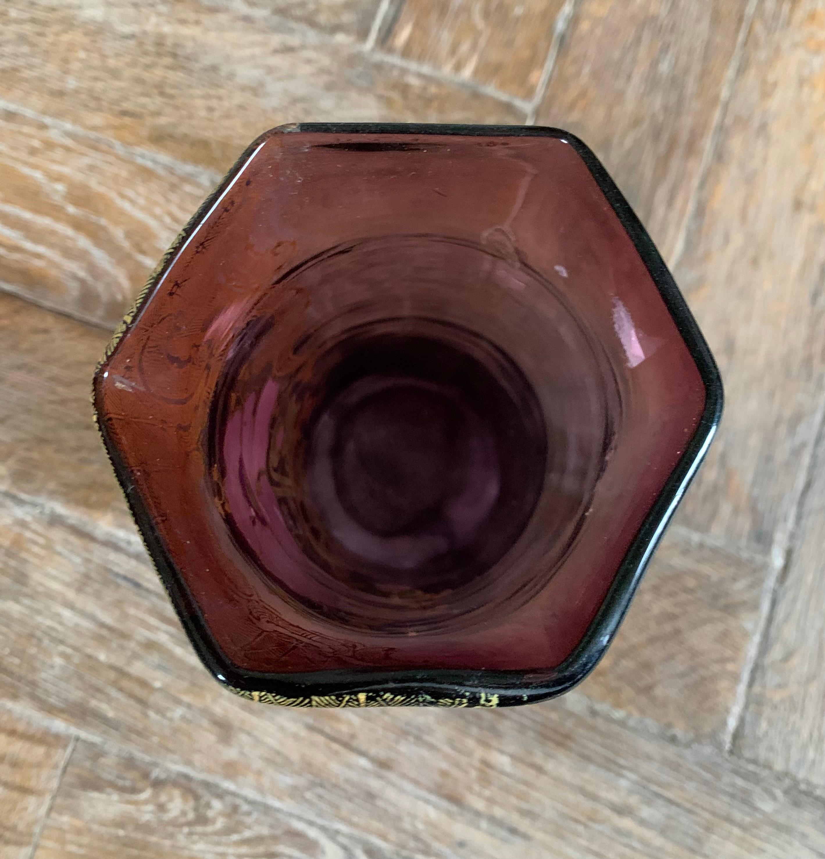 Francois Theordore Legras, Purple Vase, 20th Century Art Nouveau For Sale 3