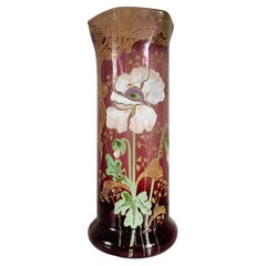 Vintage Francois Theordore Legras, Purple Vase, 20th Century Art Nouveau