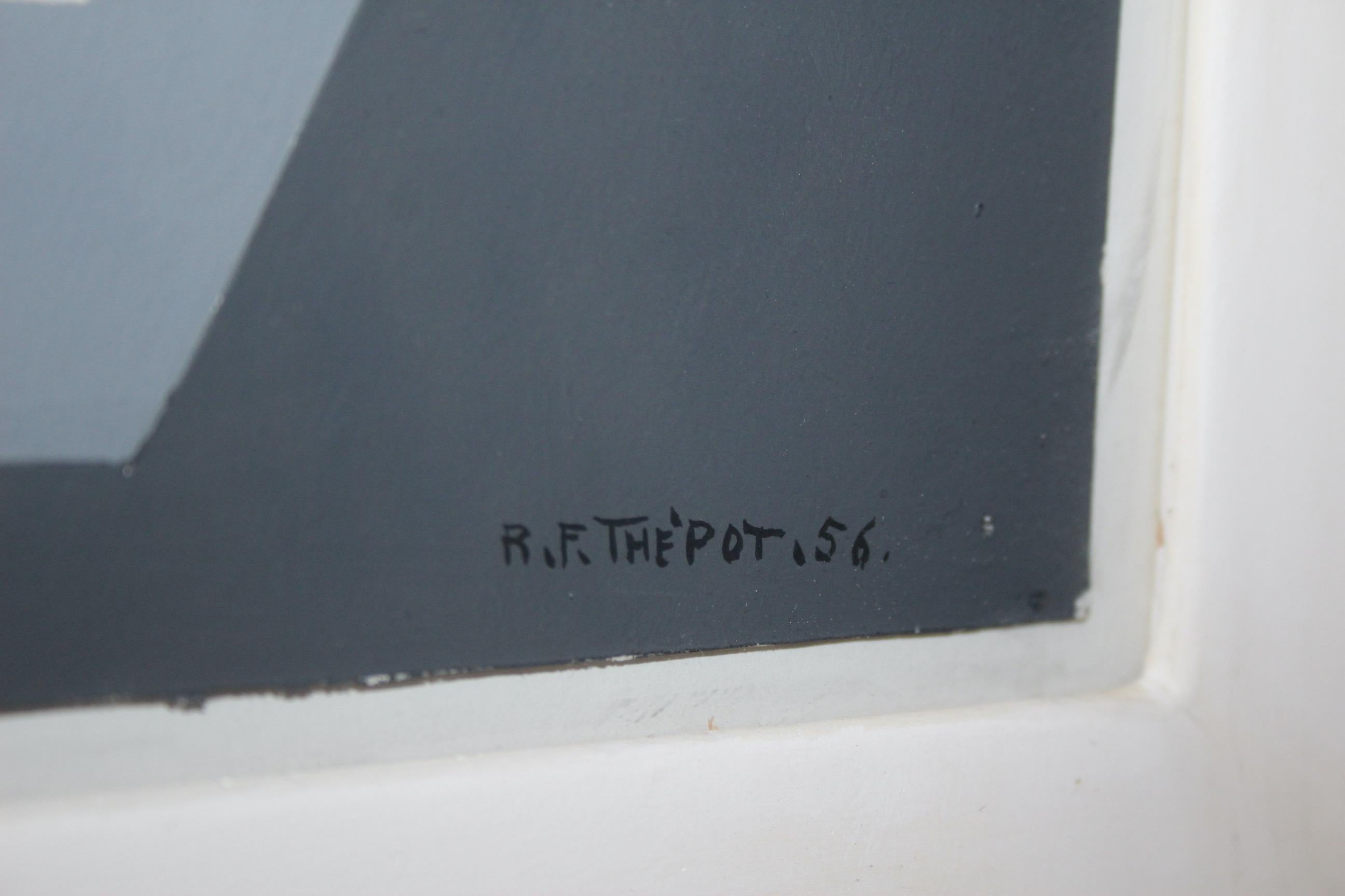 Milieu du XXe siècle Francois Thepot gouache sur papier signée et datée 56 en vente