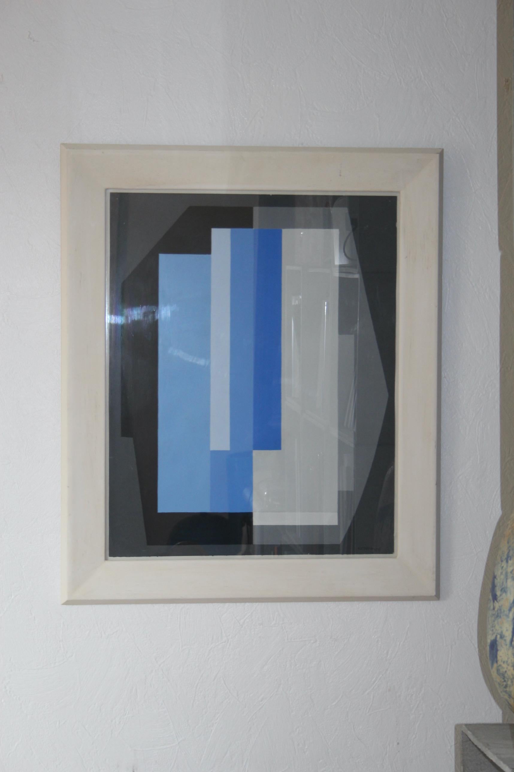 Verre Francois Thepot gouache sur papier signée et datée 56 en vente