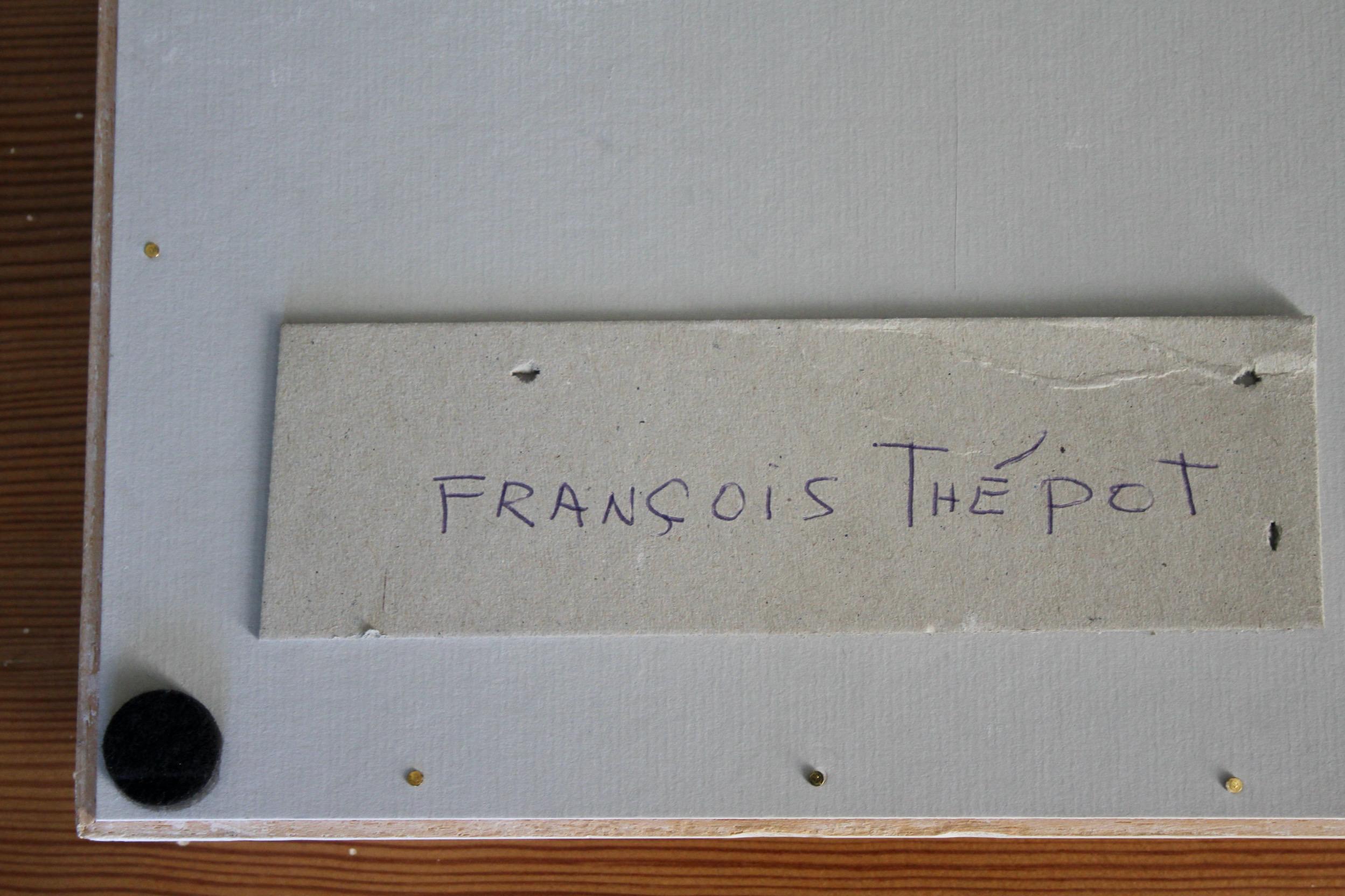 Francois Thepot gouache sur papier signée et datée 56 en vente 1