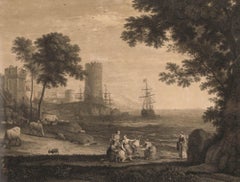 Francois Vivares d'après Claude Lorrain - 1771 Gravure, L'enlèvement d'Europe