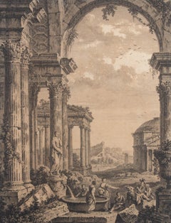 Francois Vivares after Giovanni P. Panini - 18th Century Engraving, Roman Ruin
