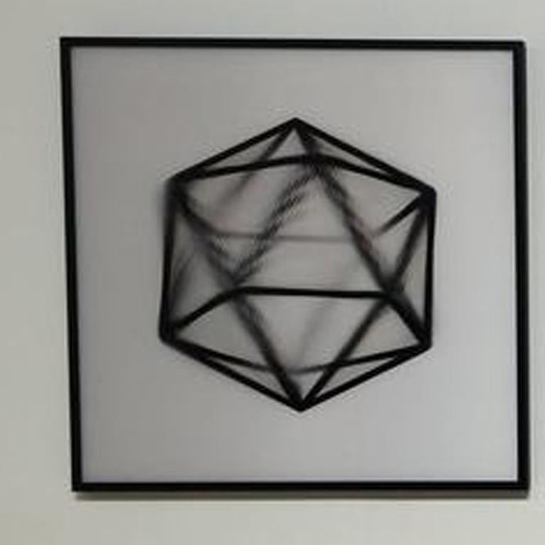 Geometric Rotation #2- abstract geometric kinetic black white lenticular prints - Contemporary Mixed Media Art by Francois Wunschel