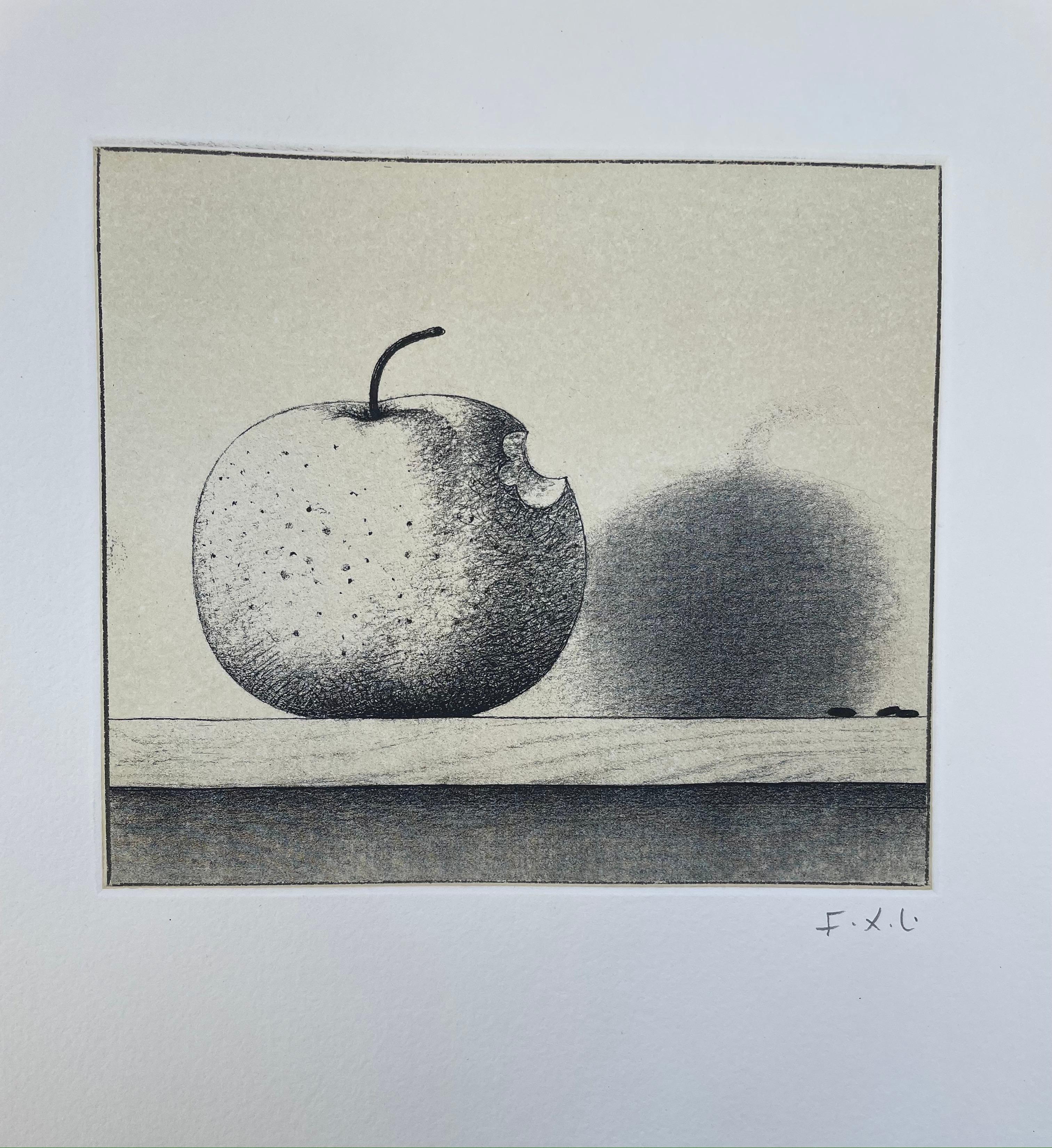 François-Xavier Lalanne (1927-2008) the Apple, 2003
Techniques : heliogravure on paper, hand signed in pencil by François Xavier Lalanne, in perfect condition 
Dimensions of the paper : 38 x 28 cm (14,96 x 11 inches) 
Dimensions of the print