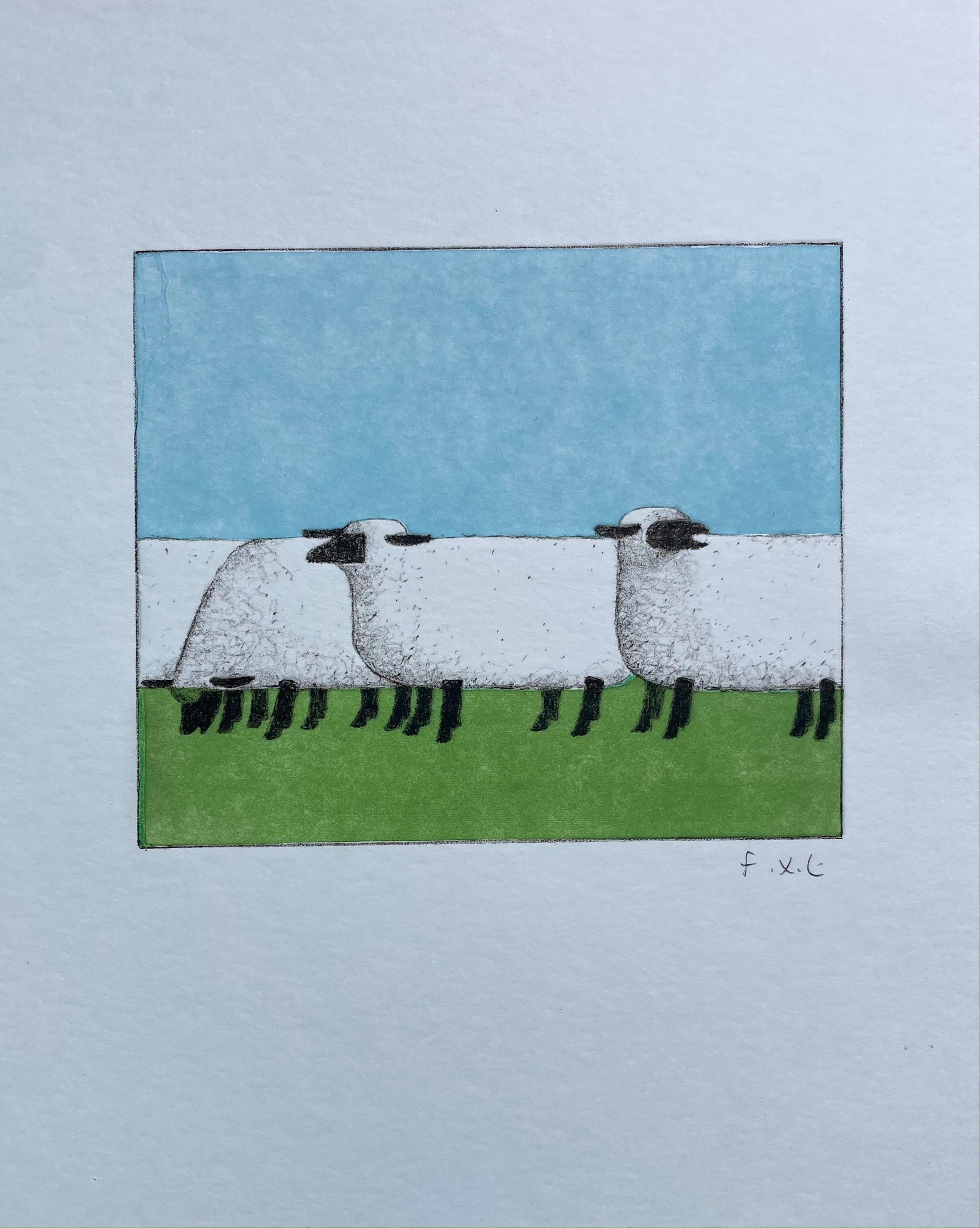 Paper François-Xavier Lalanne - Les moutons (the sheeps), 2004 For Sale