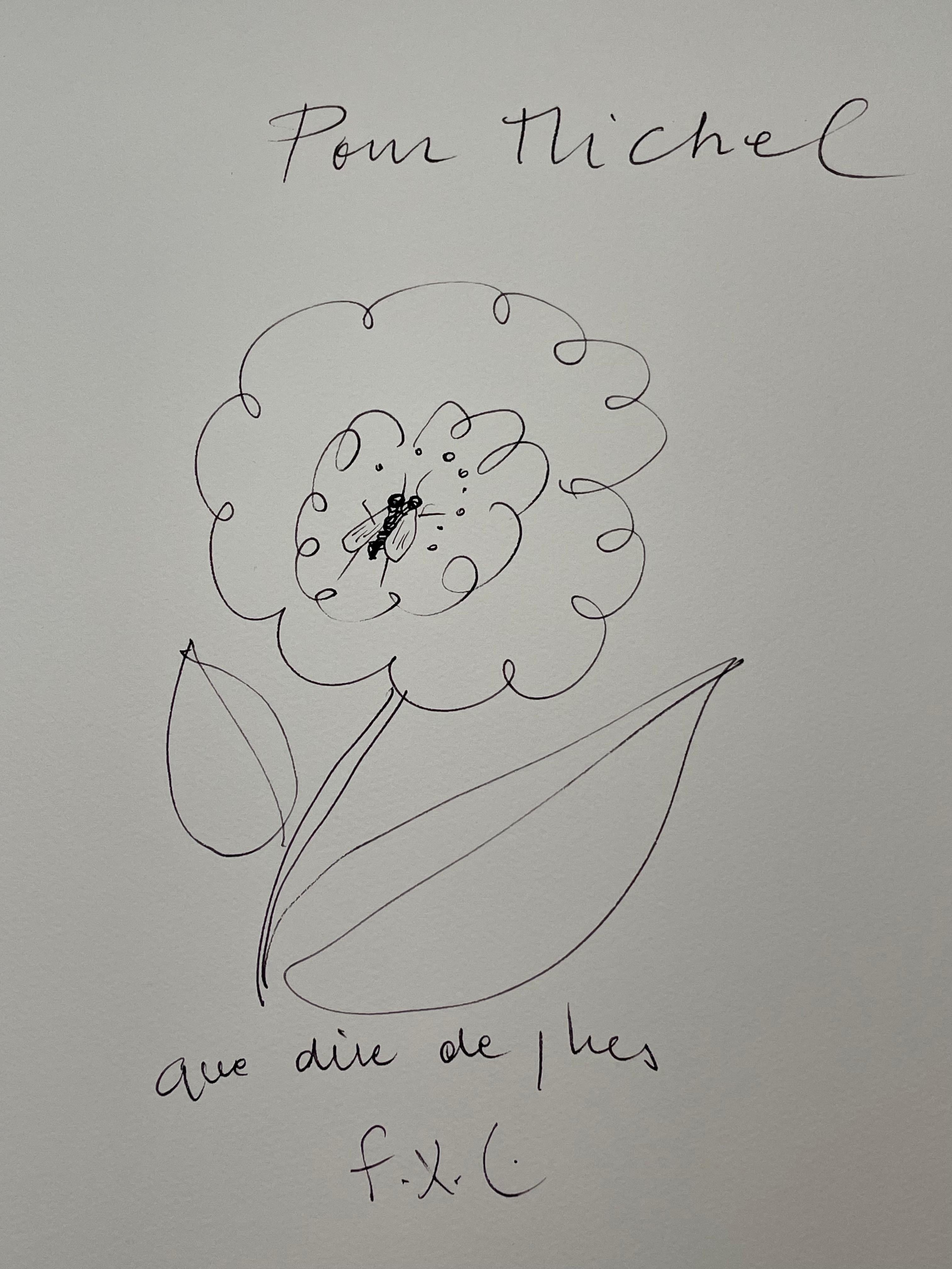 François-Xavier Lalanne (1927-2008), disegno originale a inchiostro, 2004

Quest'opera unica firmata da François Xavier Lalanne è un disegno originale a inchiostro che raffigura un'ape su un bellissimo fiore. La linea è minimalista, magistrale e