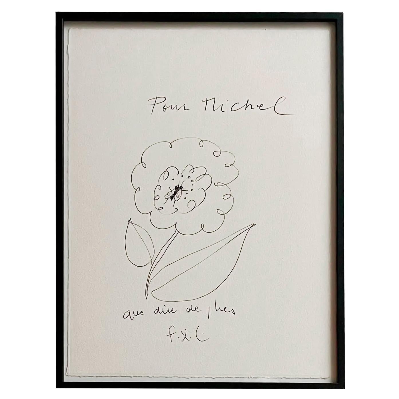 François-Xavier Lalanne, original ink drawing, 2004