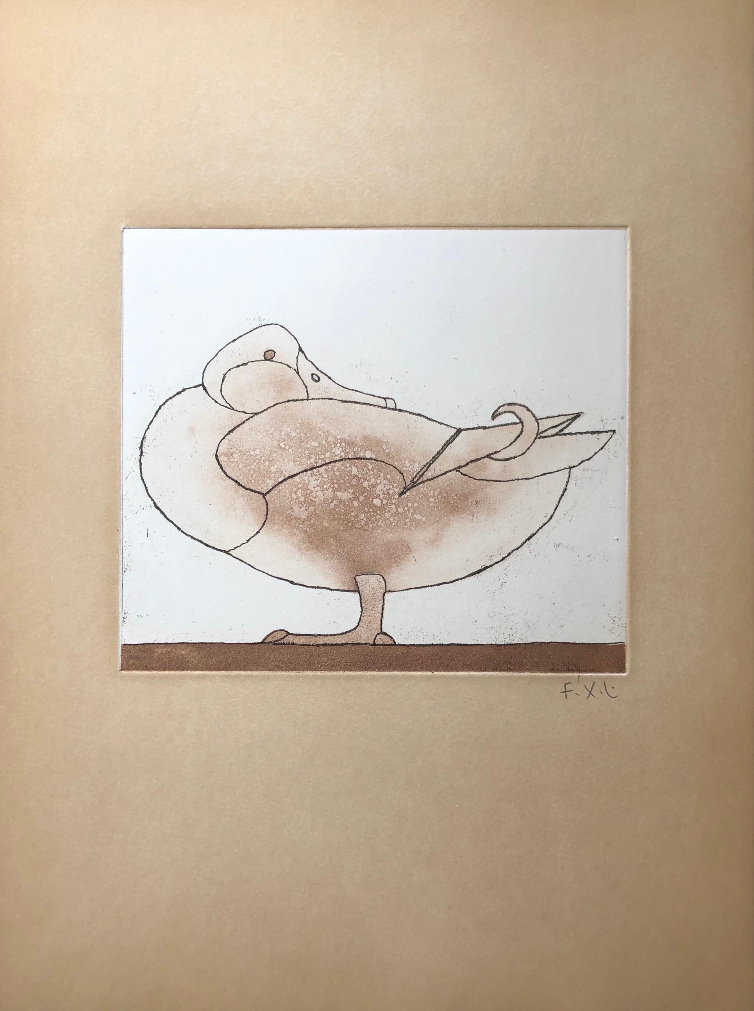 Francois-Xavier Lalanne (1927-2008) Le Canard, 2004

Original print (aquatint and soft varnish) hand signed in pencil by François Xavier Lalanne and untitled "Le Canard" ("The Duck"), in perfect condition
This rare print is a variation over one of
