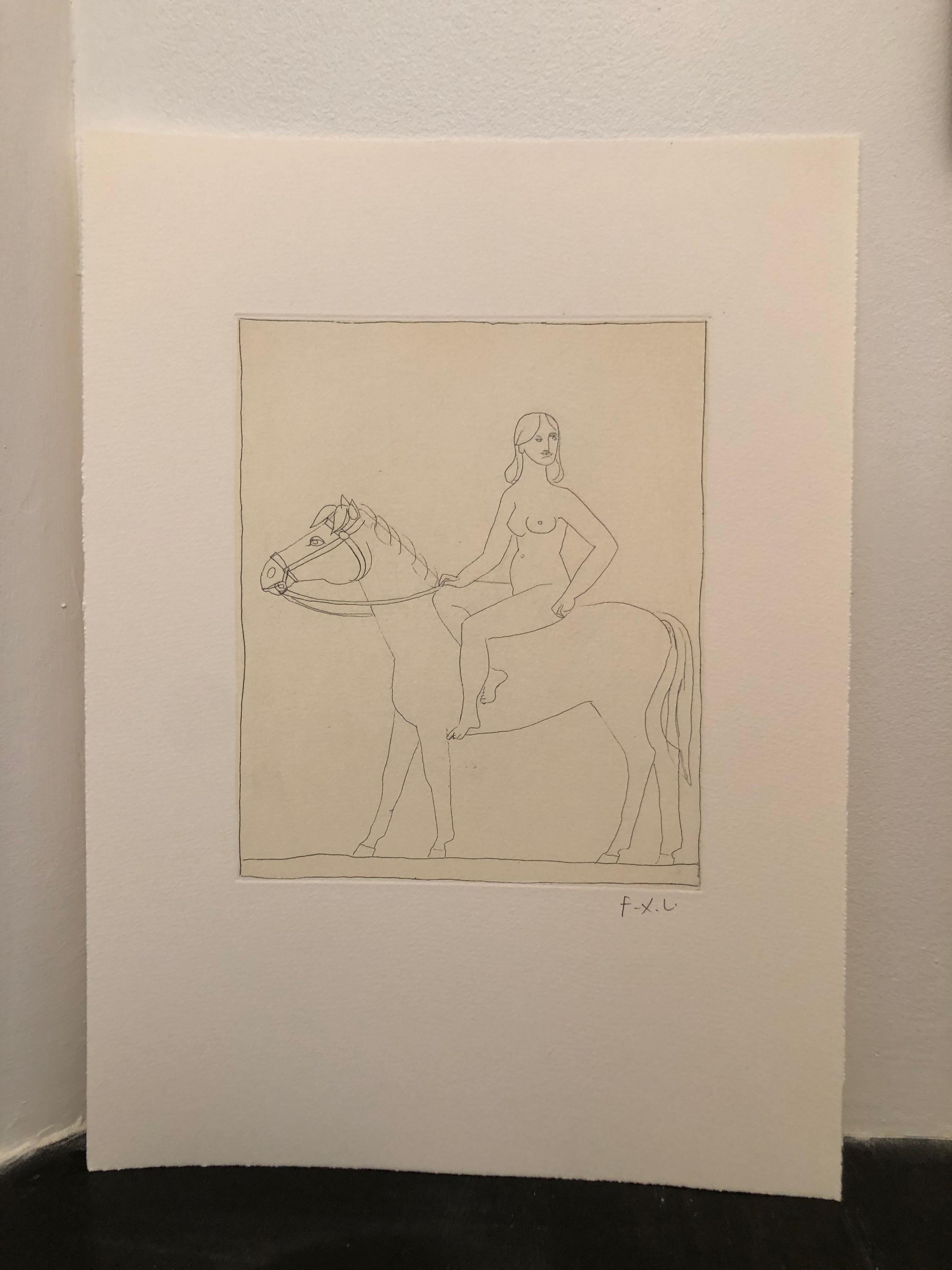Francois-Xavier Lalanne (1927-2008) Woman and Horse, 2002
Techniques : etching on paper 
Hand signed in pencil by François Xavier Lalanne, in perfect condition


Dimensions of the paper : 38 x 28 cm (14,96 x 11 inches)
Dimensions of the etching