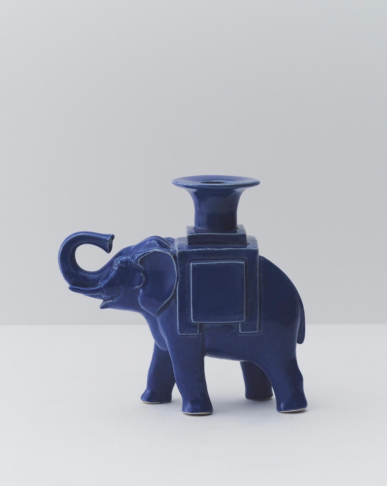 Paire Bougeoirs Elephant, Candle Stick, Animal, Ceramic, Lalanne, Design - Sculpture by Francois-Xavier Lalanne