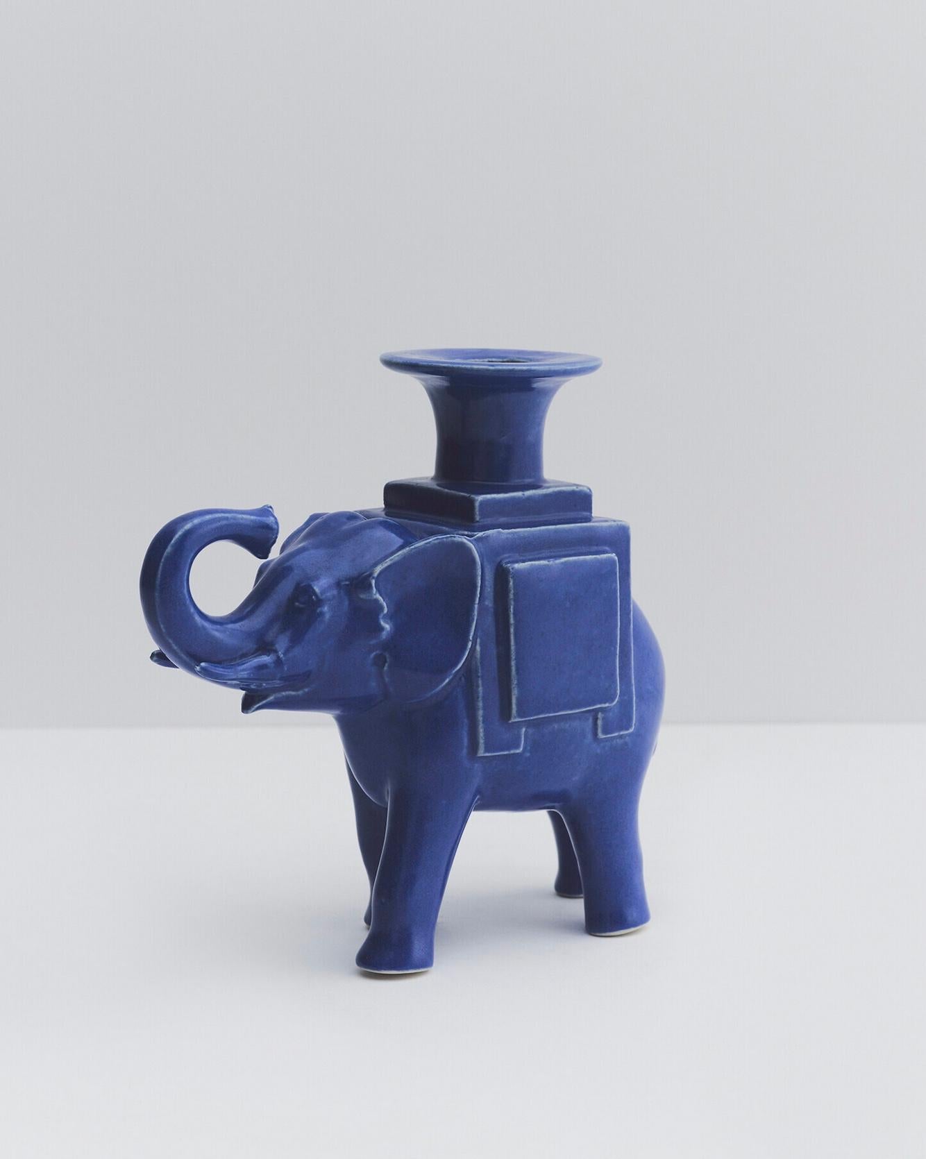 Paire Bougeoirs Elephant, Candle Stick, Animal, Ceramic, Lalanne, Design - Modern Sculpture by Francois-Xavier Lalanne