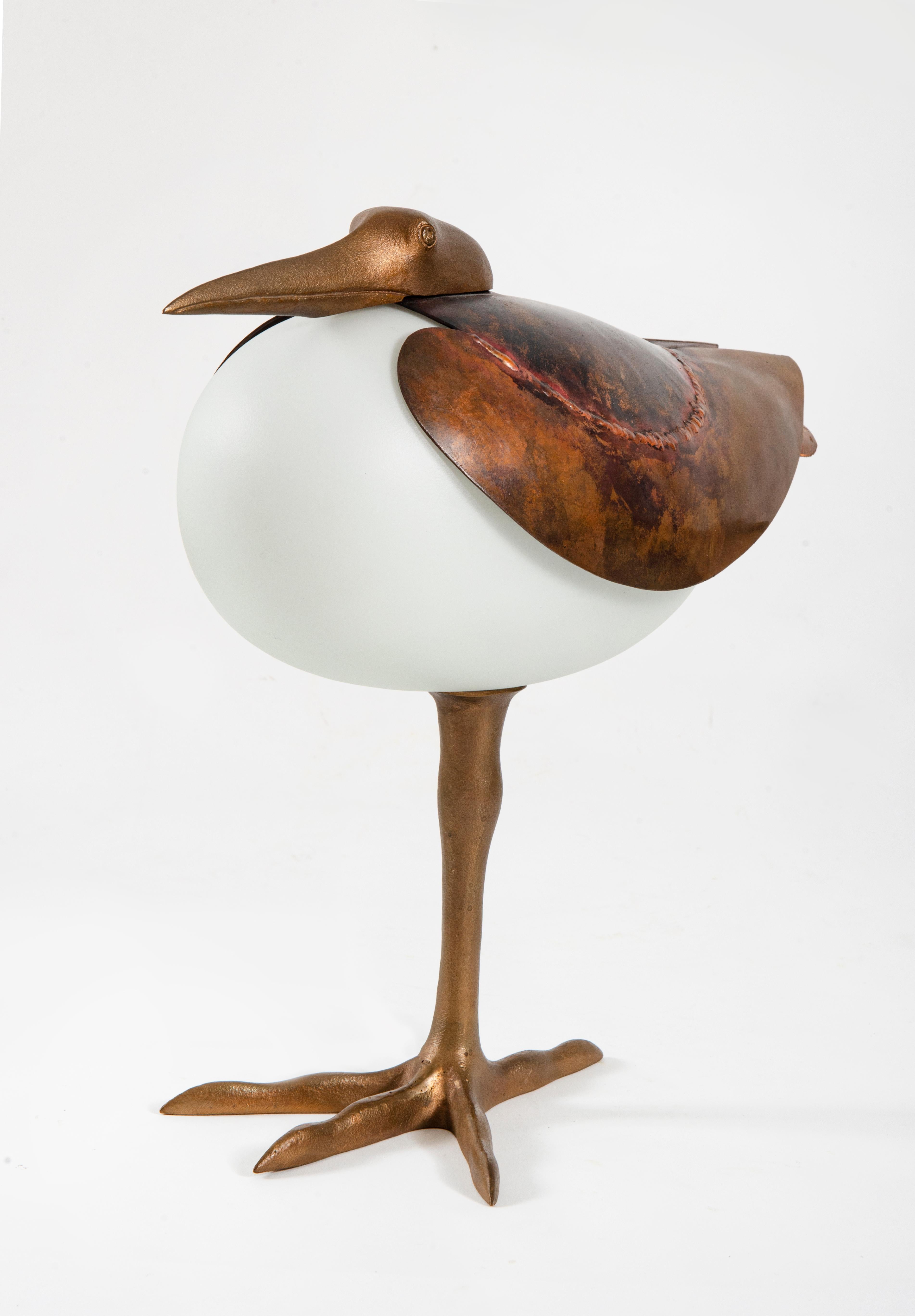 Petit Echassier, Lalanne, Animals, Design, Desklamp, Art Decoratifs, Bird, Lamp

Petit Echassier
Ed. 1500 pcs
circa 1994
Gilt bronze, patinated copper and glass
28.5 x 13 x 34 cm / 11 x 5.1 x 13.4 in.
Monogrammed, numbered and editor's mark on the