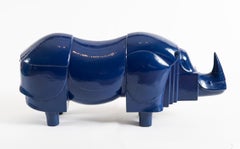 Rhinocéros, Lalanne, Animal, Design, Fer, Edition limitée, 1980's, Bleu