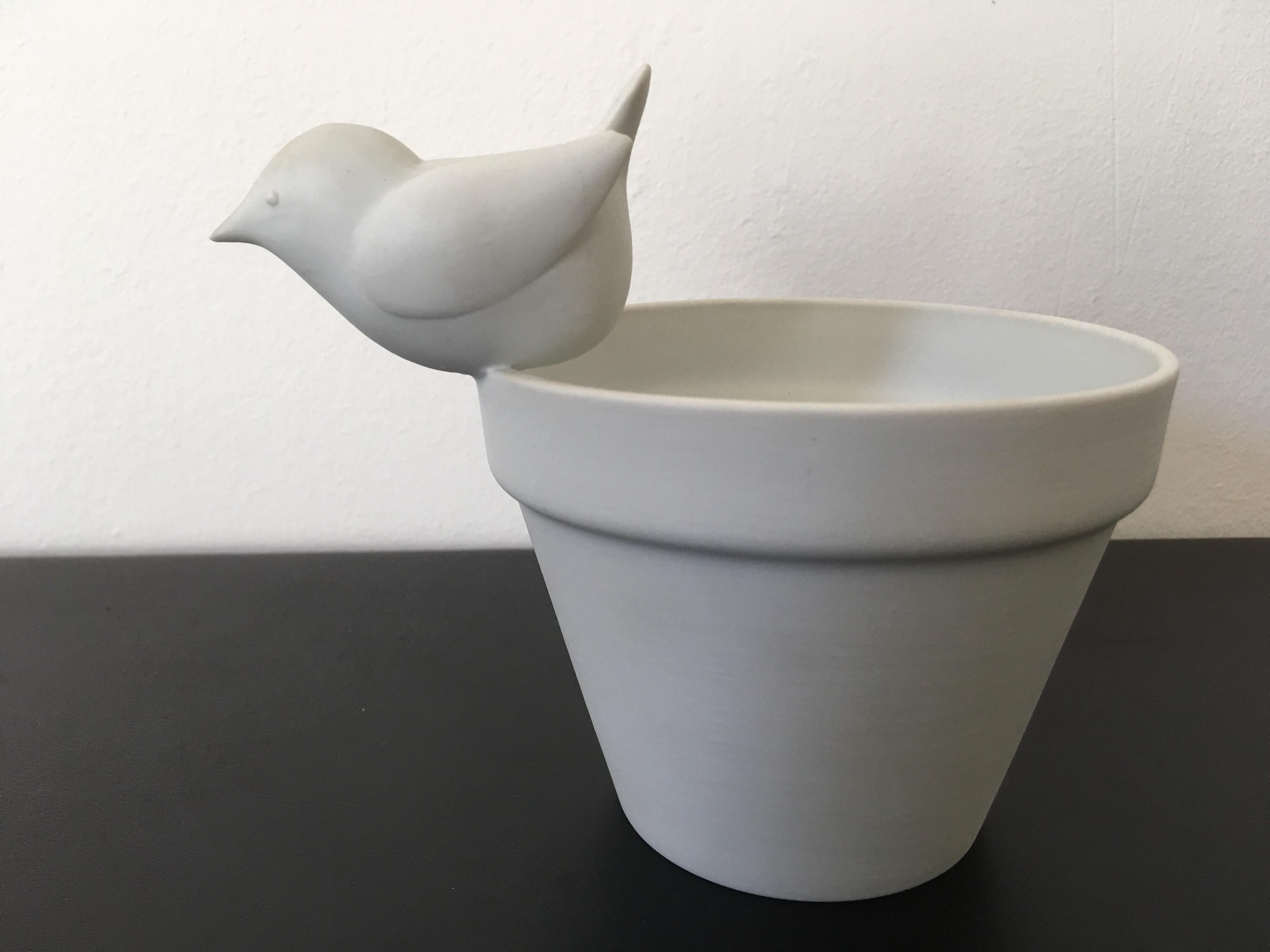 Francois Xavier Lalanne Signed Bird Pot in Biscuit, Limited Edition Paris 1998 12