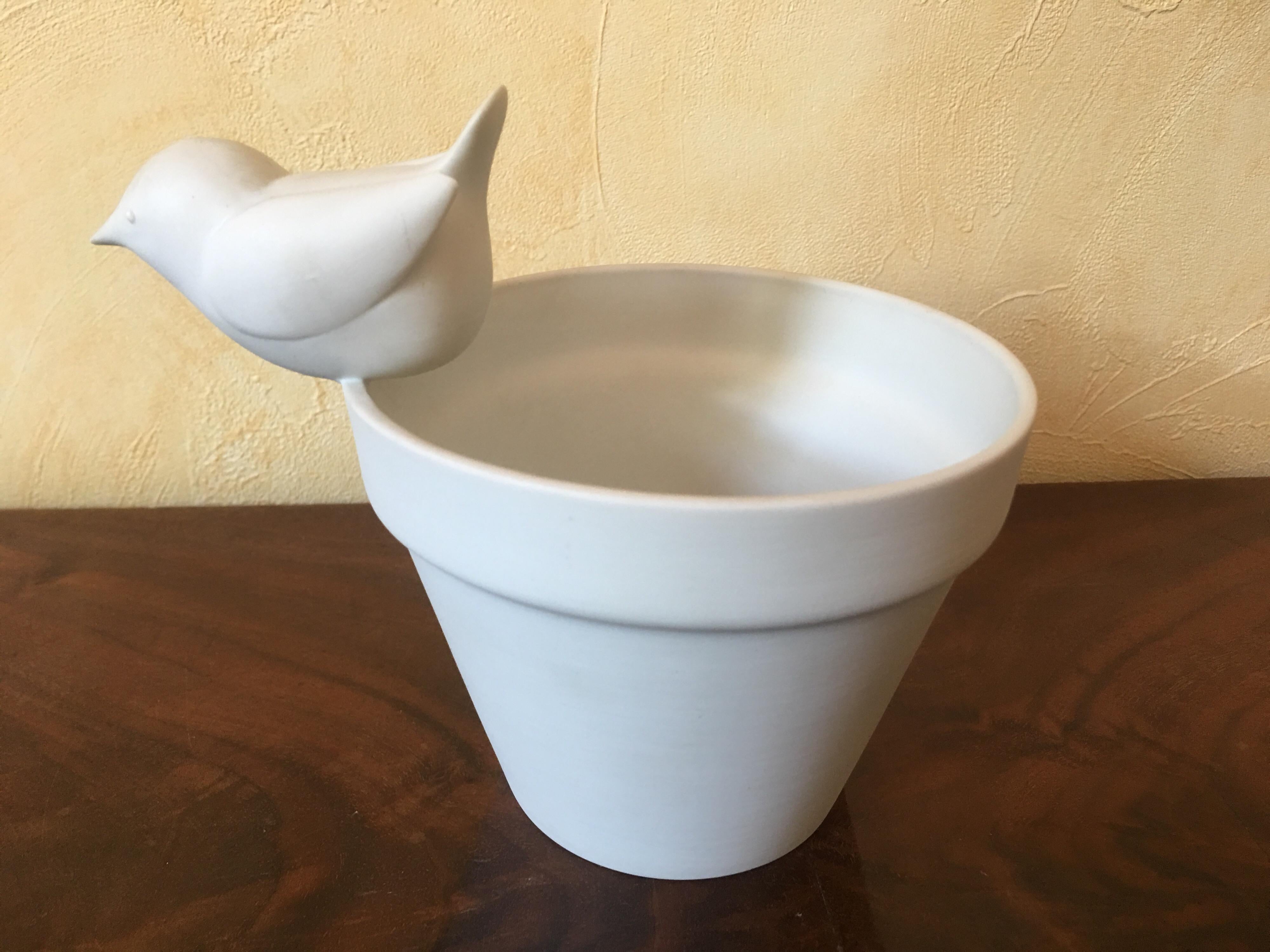 Francois Xavier Lalanne Signed Bird Pot in Biscuit, Limited Edition Paris 1998 2