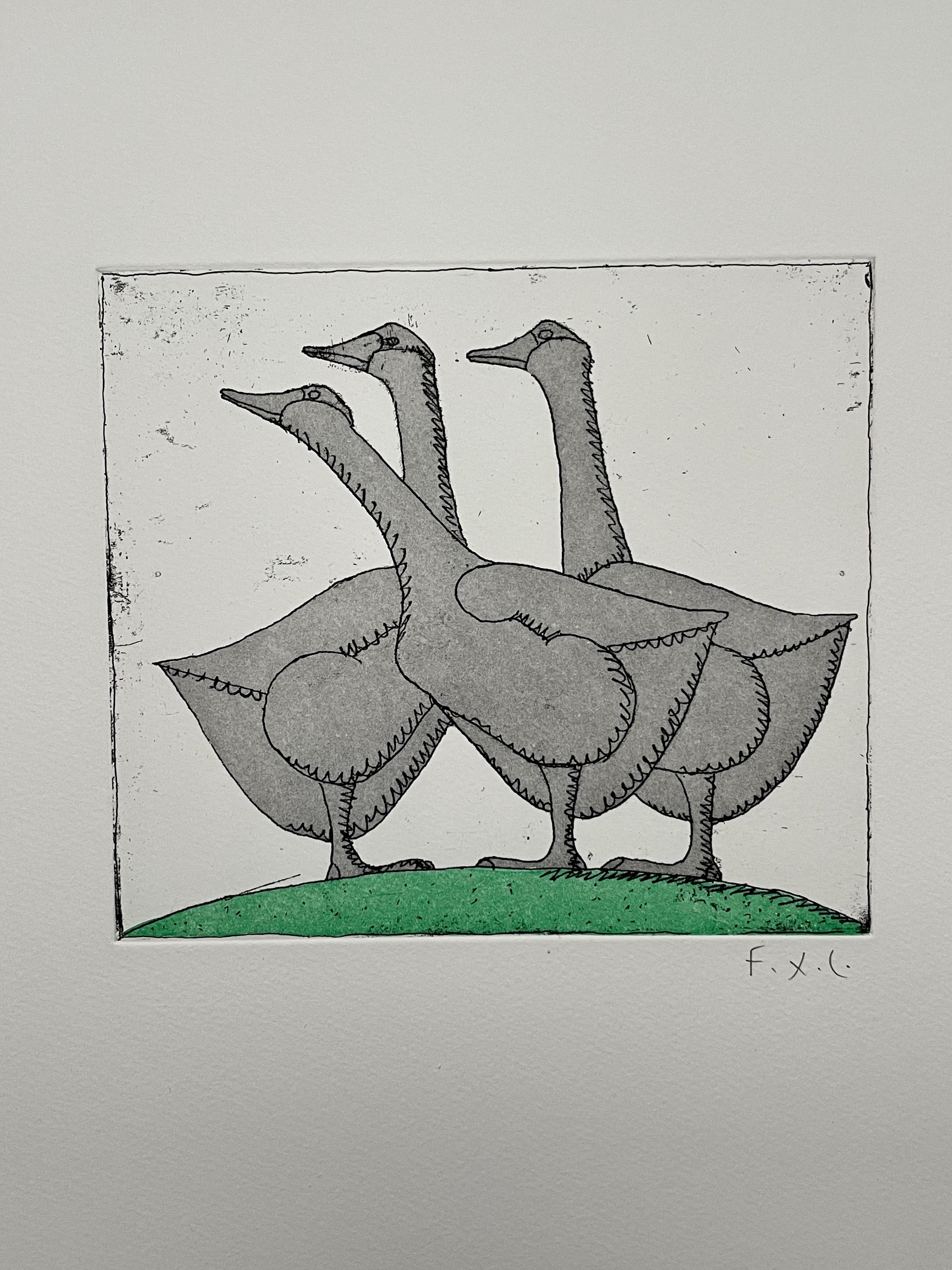Francois-Xavier Lalanne (1927-2008) The Geese (in french : les oies), 2004

This extremely rare print by François Xavier Lalanne depicts three geese. It is an edition of only 10 copies. It comes with a paper sleeve on which Francois Xavier Lalanne