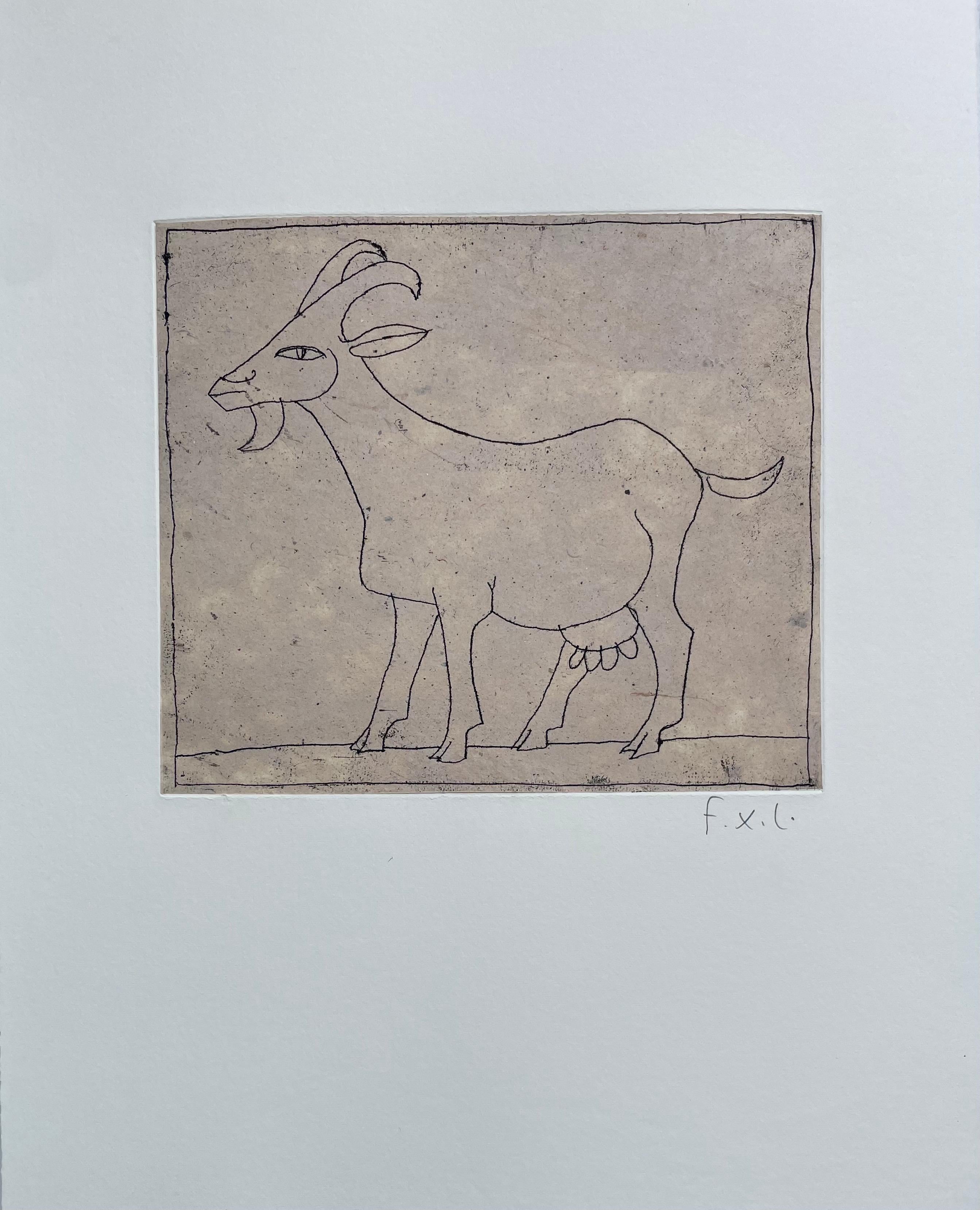 François-Xavier Lalanne (1927-2008) La chèvre (the goat), 2004
Original print (etching on paper) hand signed in pencil by François Xavier Lalanne and untitled 